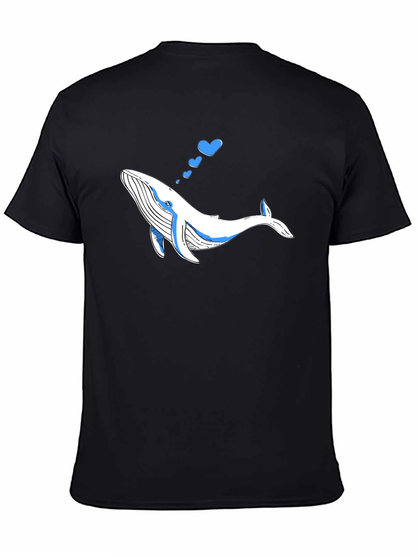 Whale Love Graphic Black T-Shirt