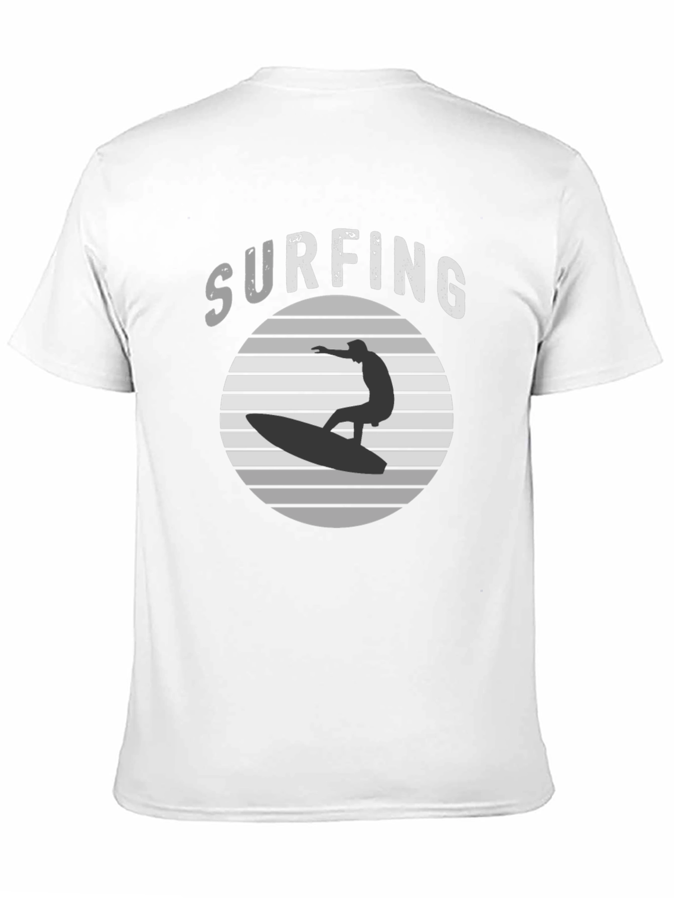 Surfing Silhouette Graphic Tee - Black