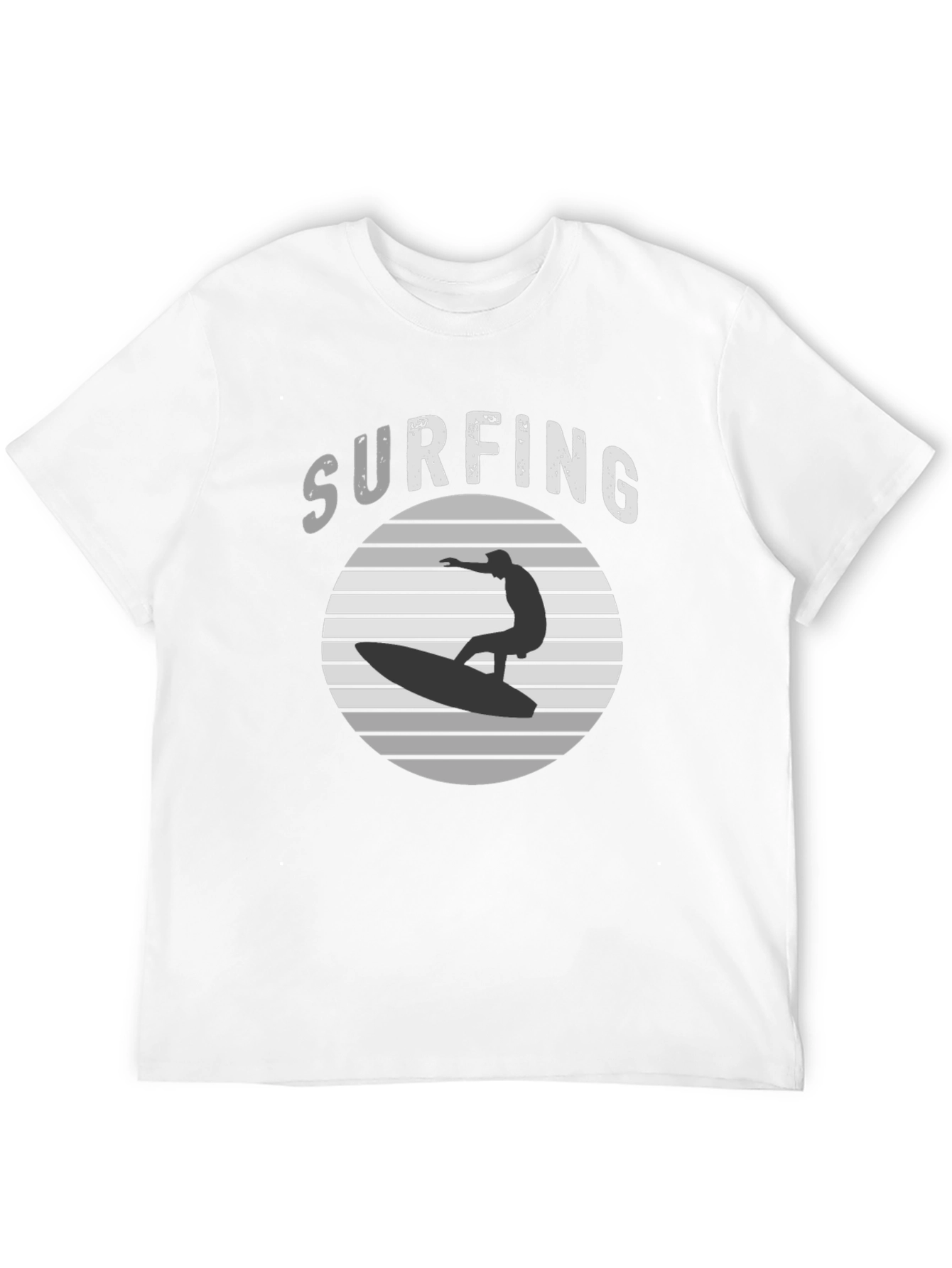 Surfing Silhouette Graphic Tee - Black