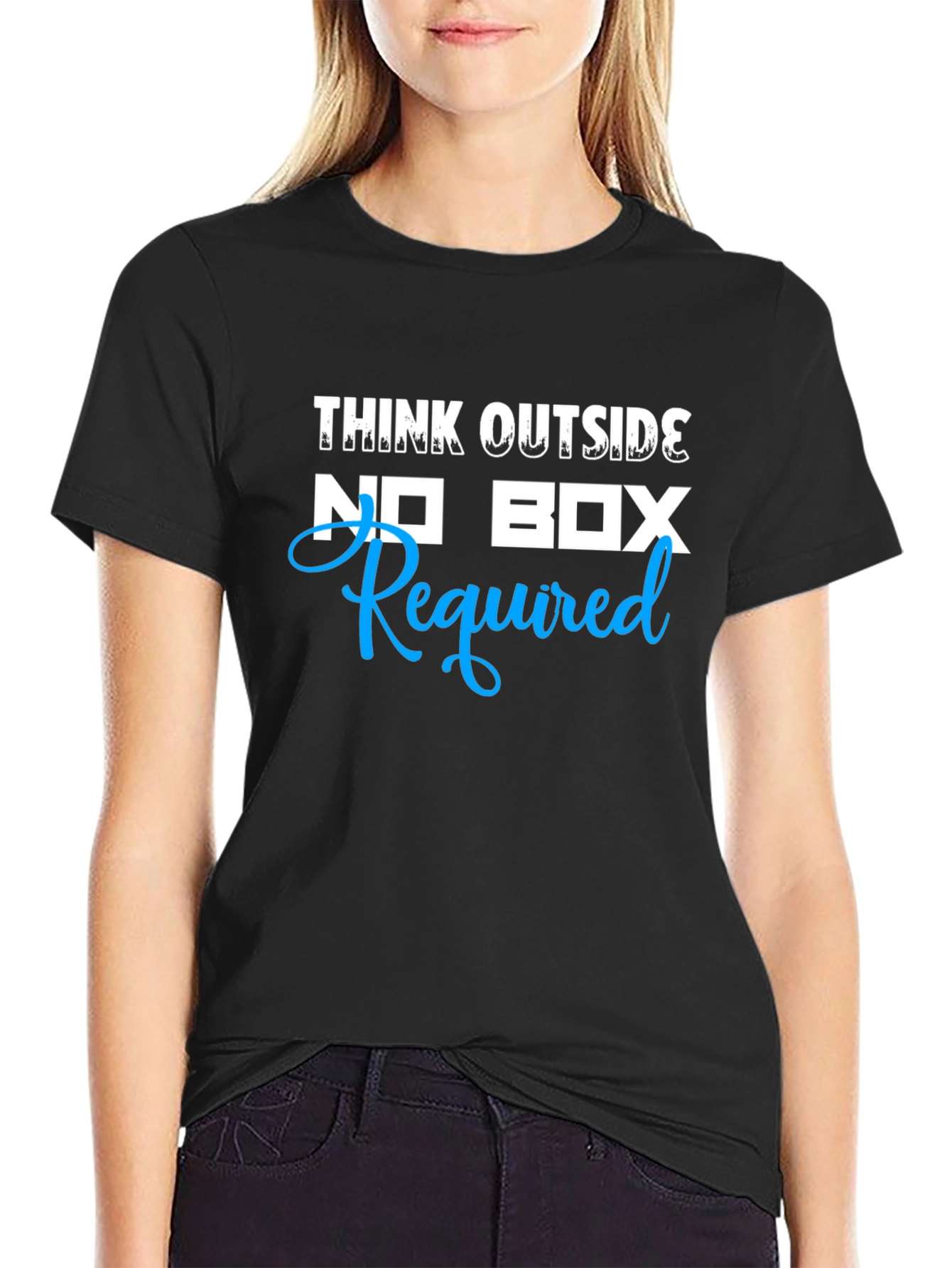 Think Outside No Box Required Mens Black T-Shirt