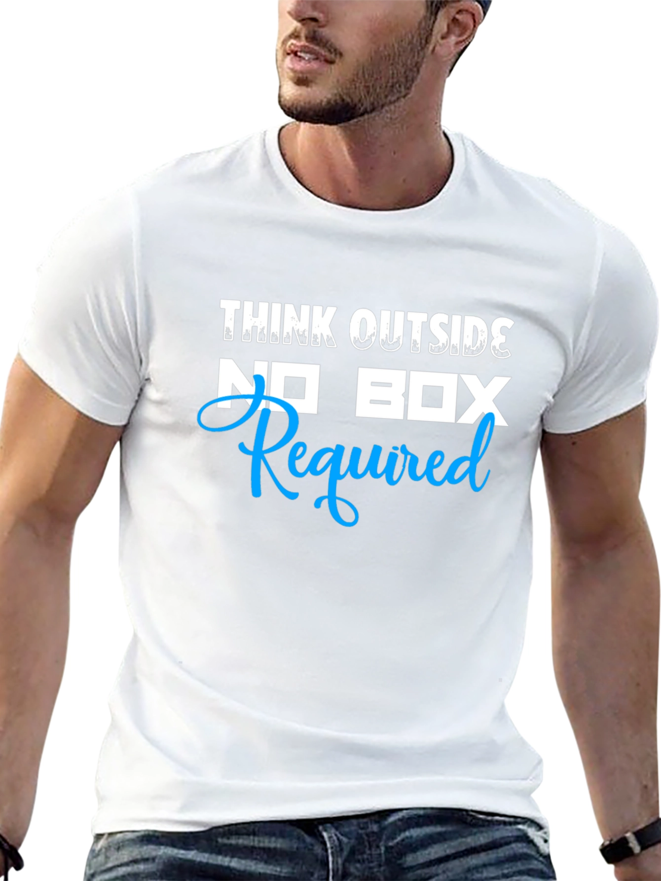 Think Outside No Box Required Mens Black T-Shirt