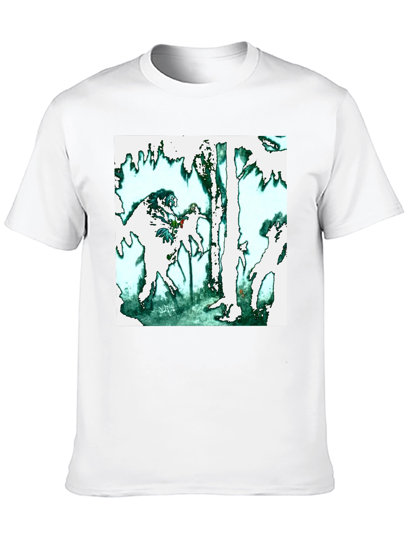 Abstract Forest Graphic Black T-Shirt