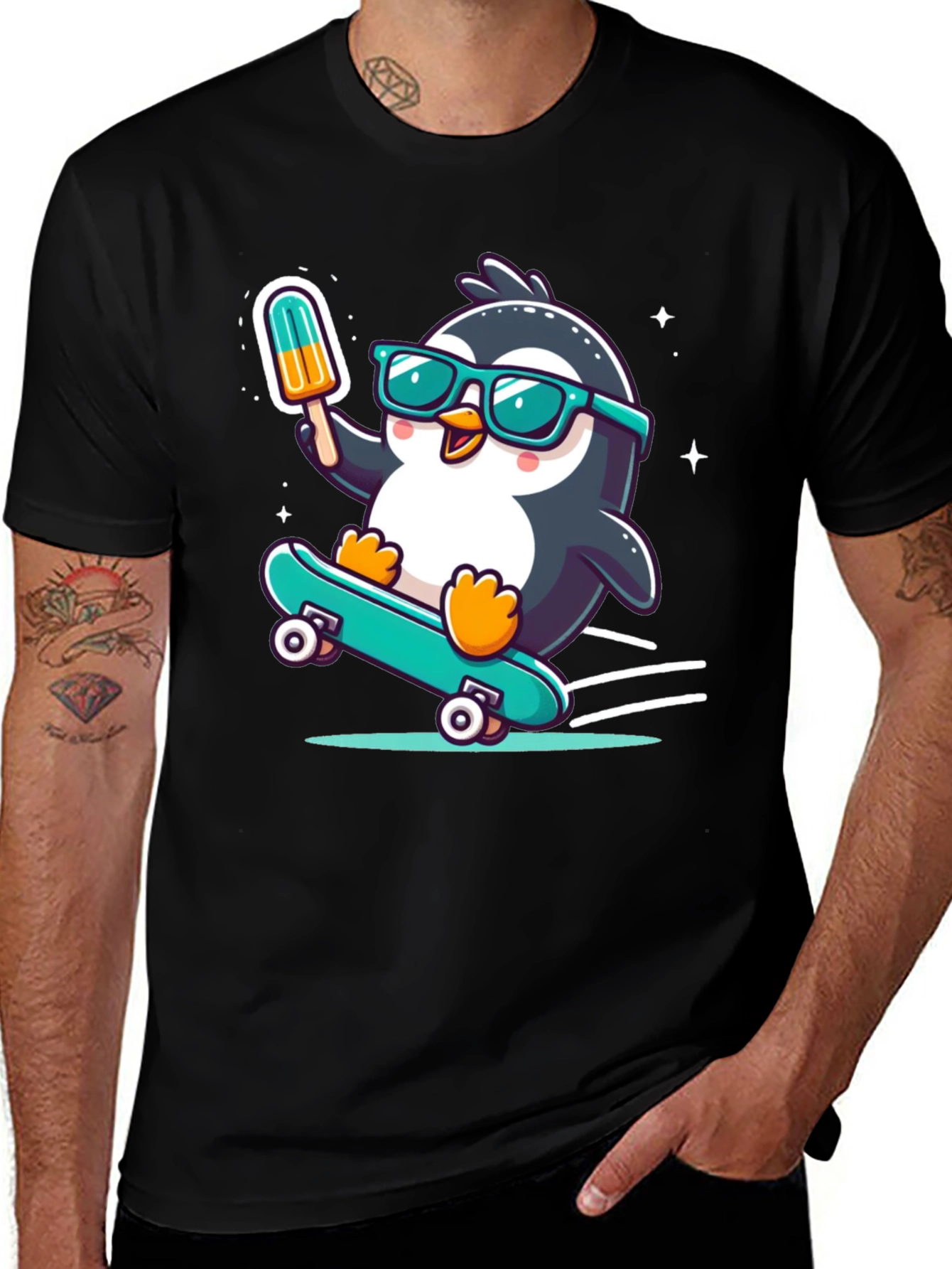 Skateboarding Penguin T-Shirt