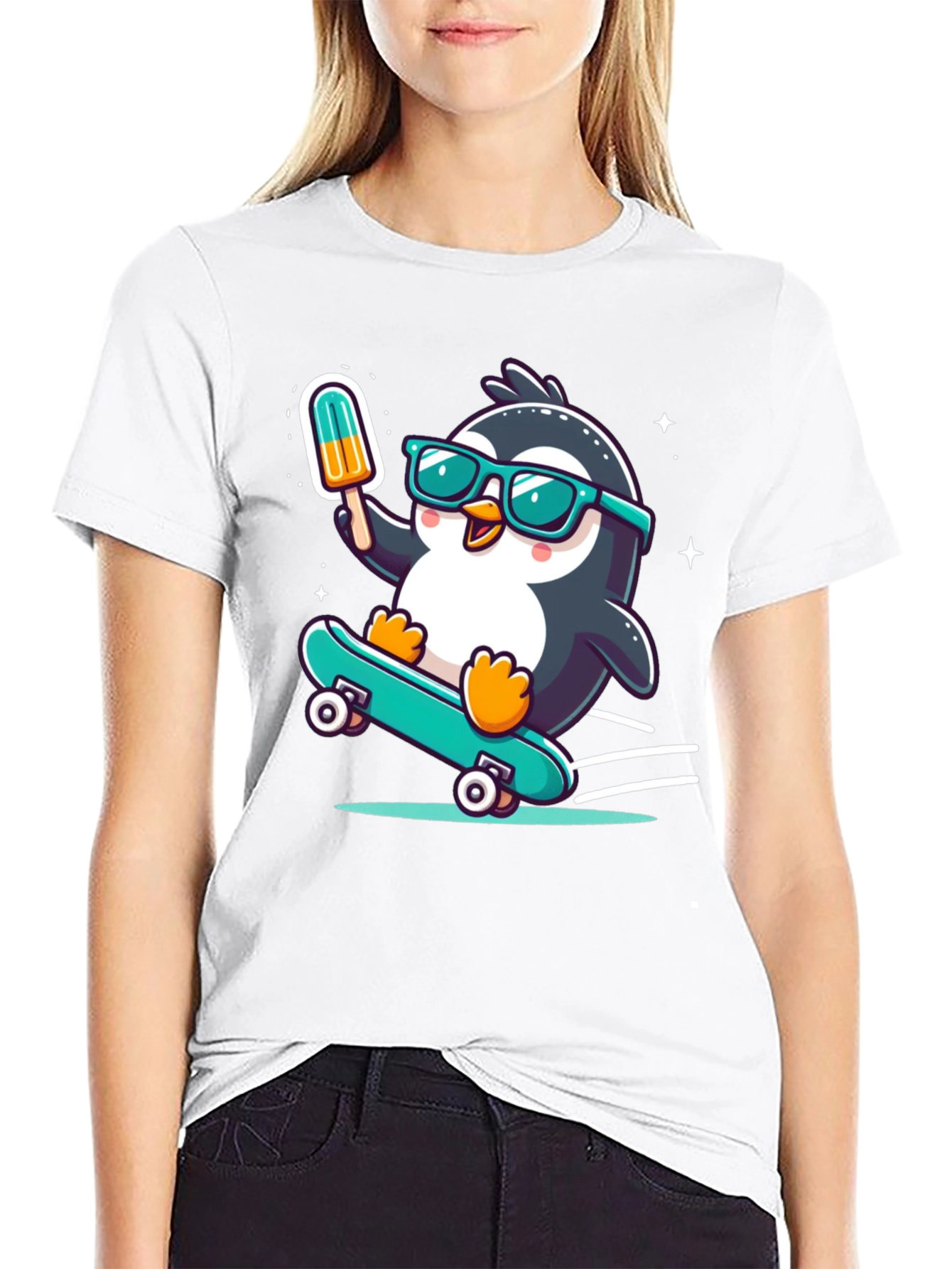 Skateboarding Penguin T-Shirt