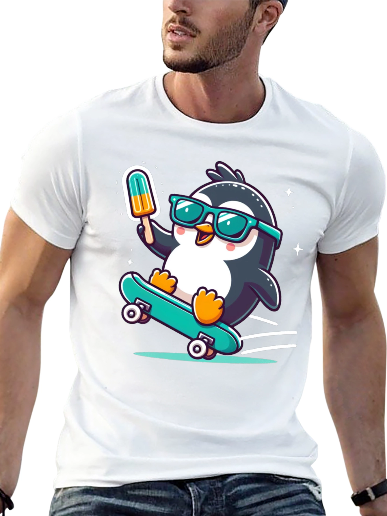 Skateboarding Penguin T-Shirt