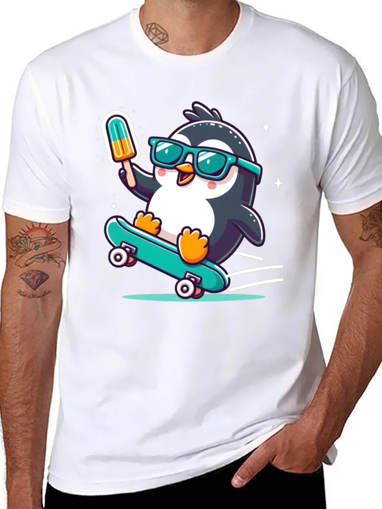 Skateboarding Penguin T-Shirt