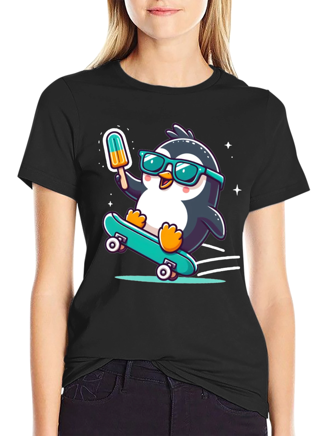 Skateboarding Penguin T-Shirt