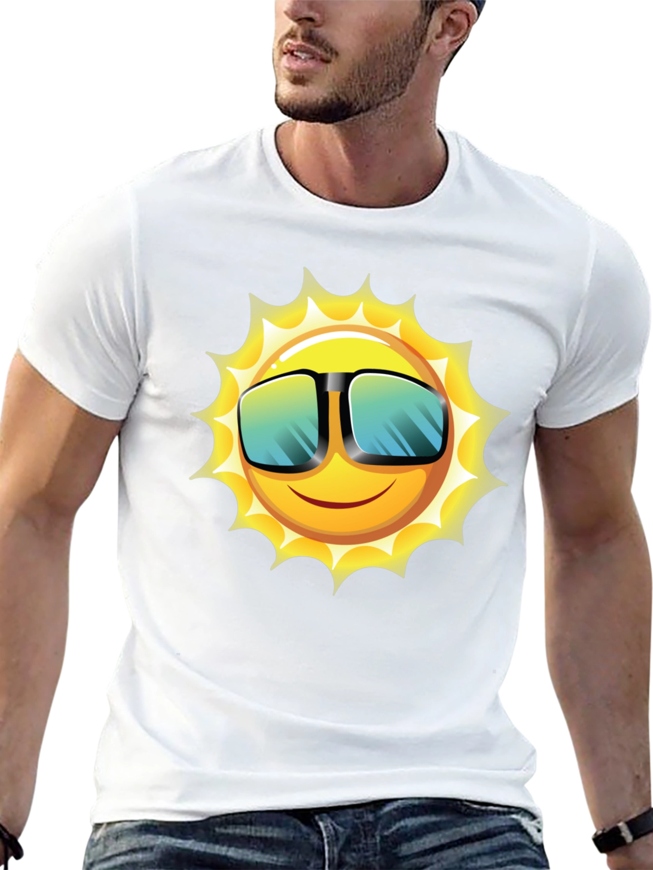 Funky Sun Graphic Tee - Black Cotton