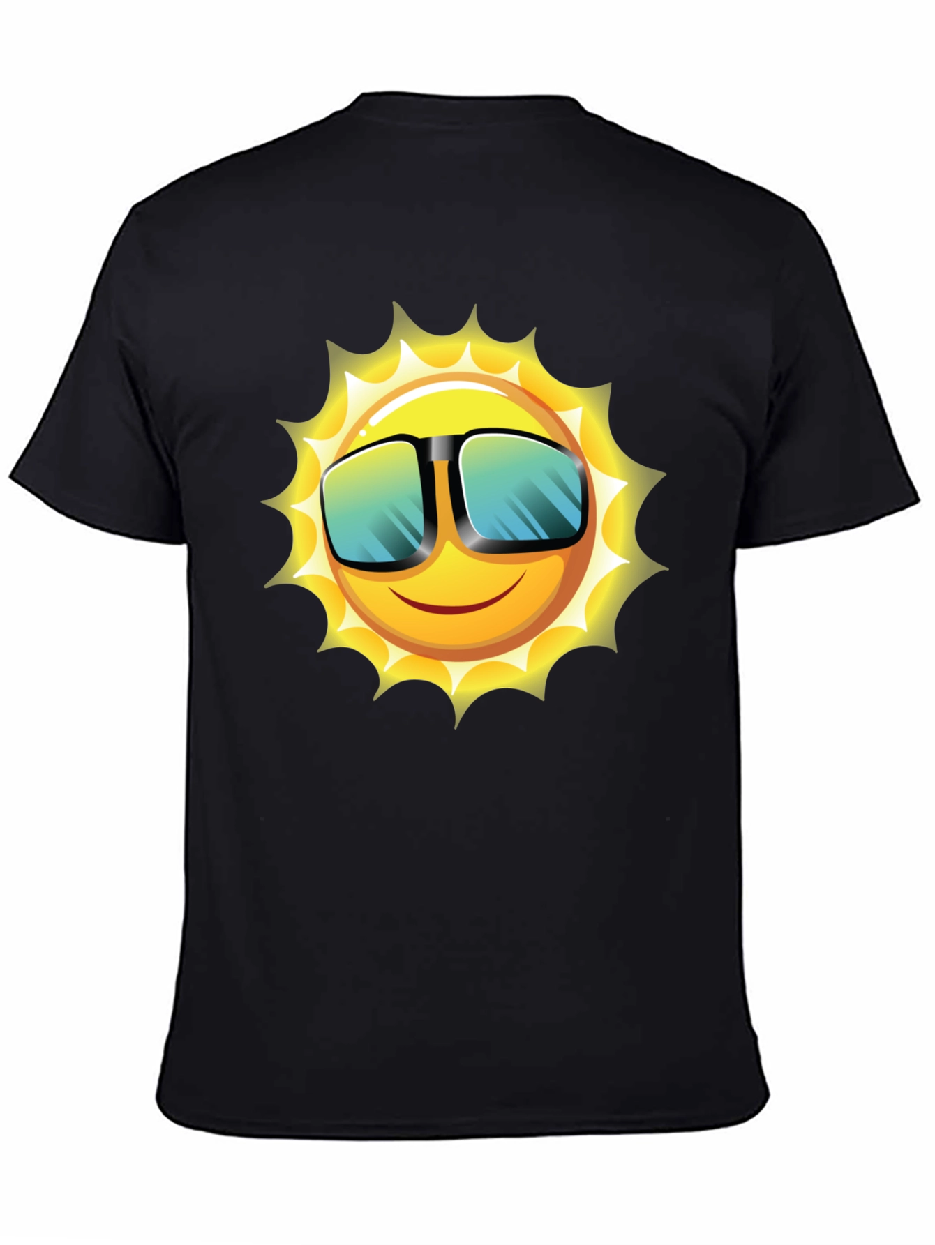 Funky Sun Graphic Tee - Black Cotton