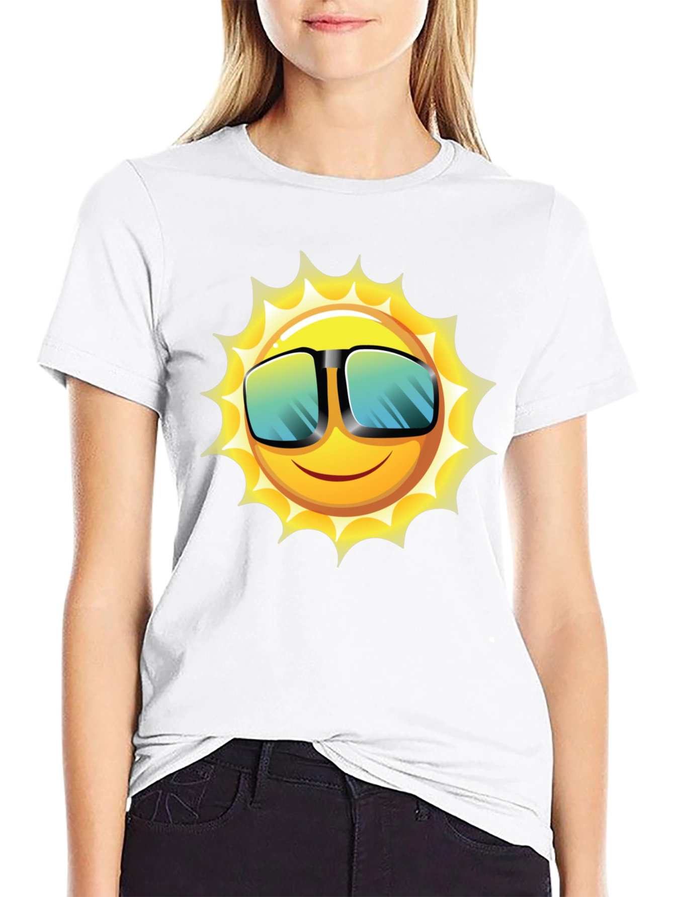 Funky Sun Graphic Tee - Black Cotton