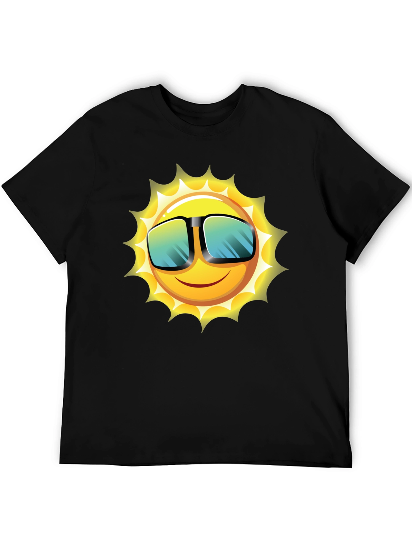 Funky Sun Graphic Tee - Black Cotton