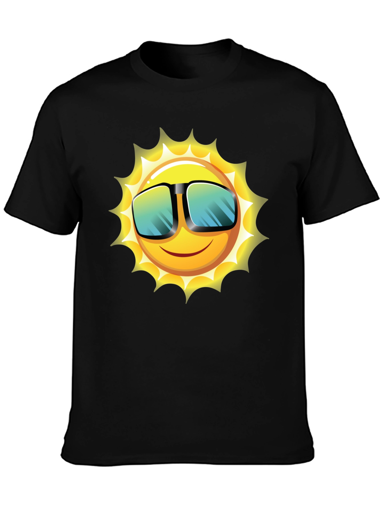 Funky Sun Graphic Tee - Black Cotton