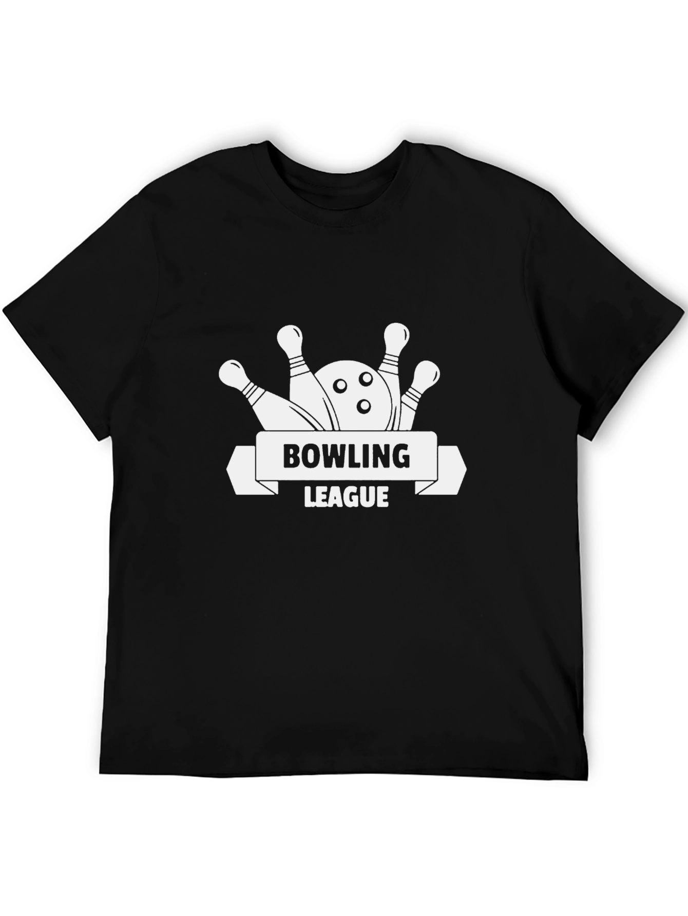 Bowling League Graphic Tee - Black