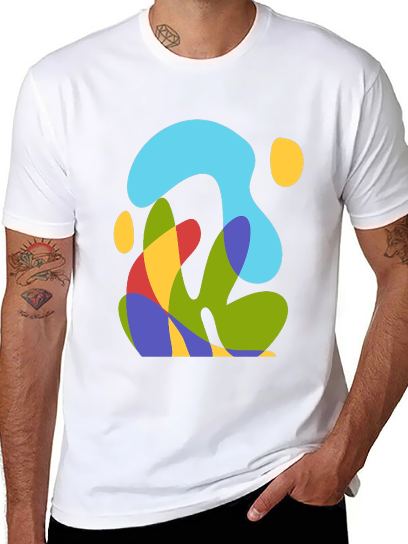 Abstract Graphic Mens Black T-Shirt
