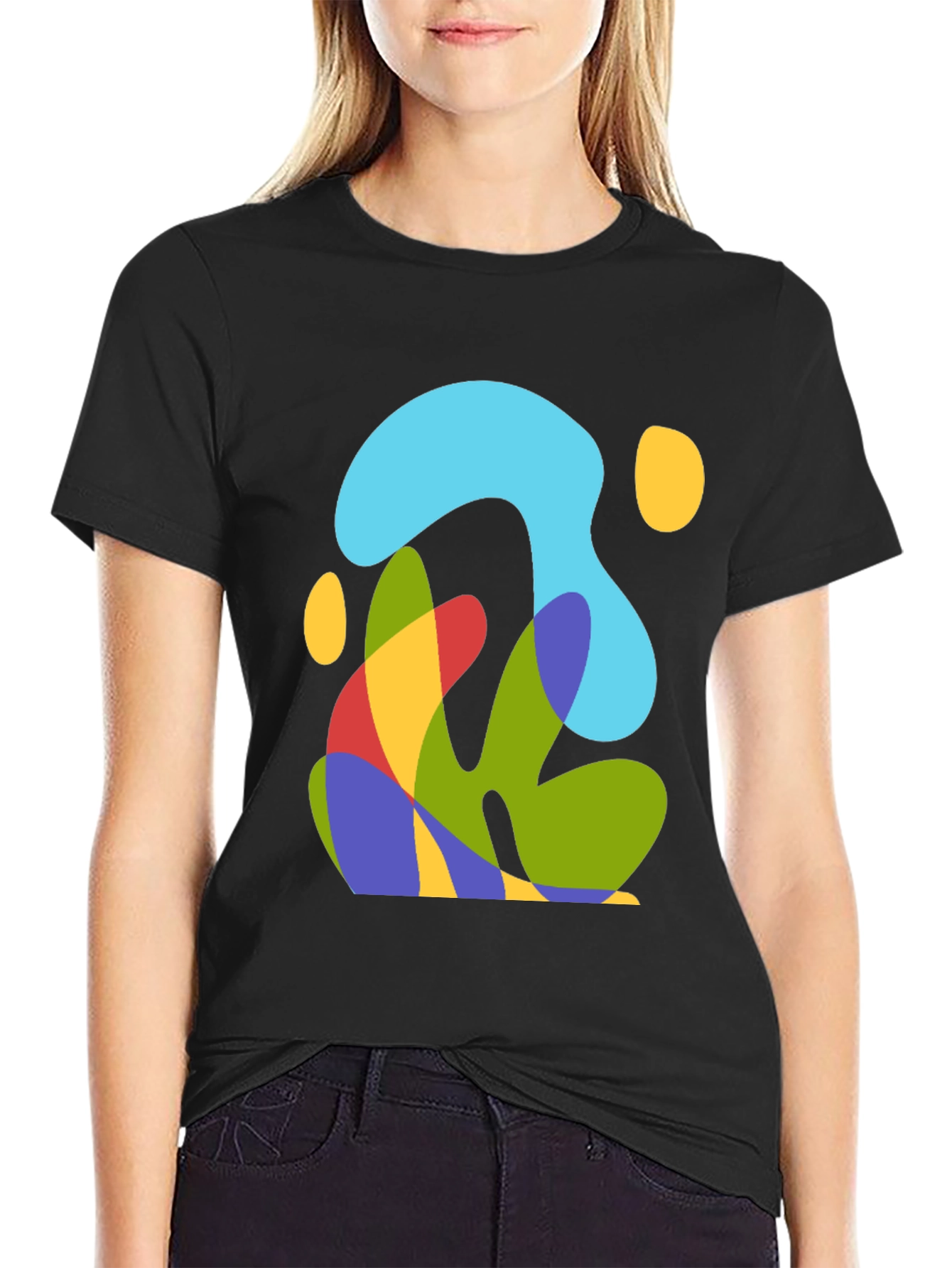 Abstract Graphic Mens Black T-Shirt