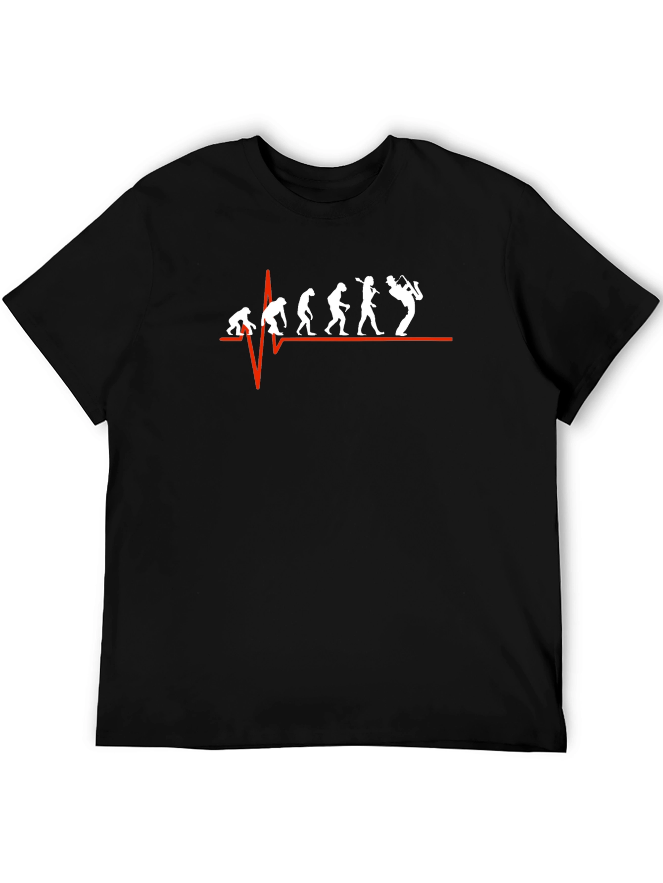 Evolution of Saxophone Player Black T-Shirt