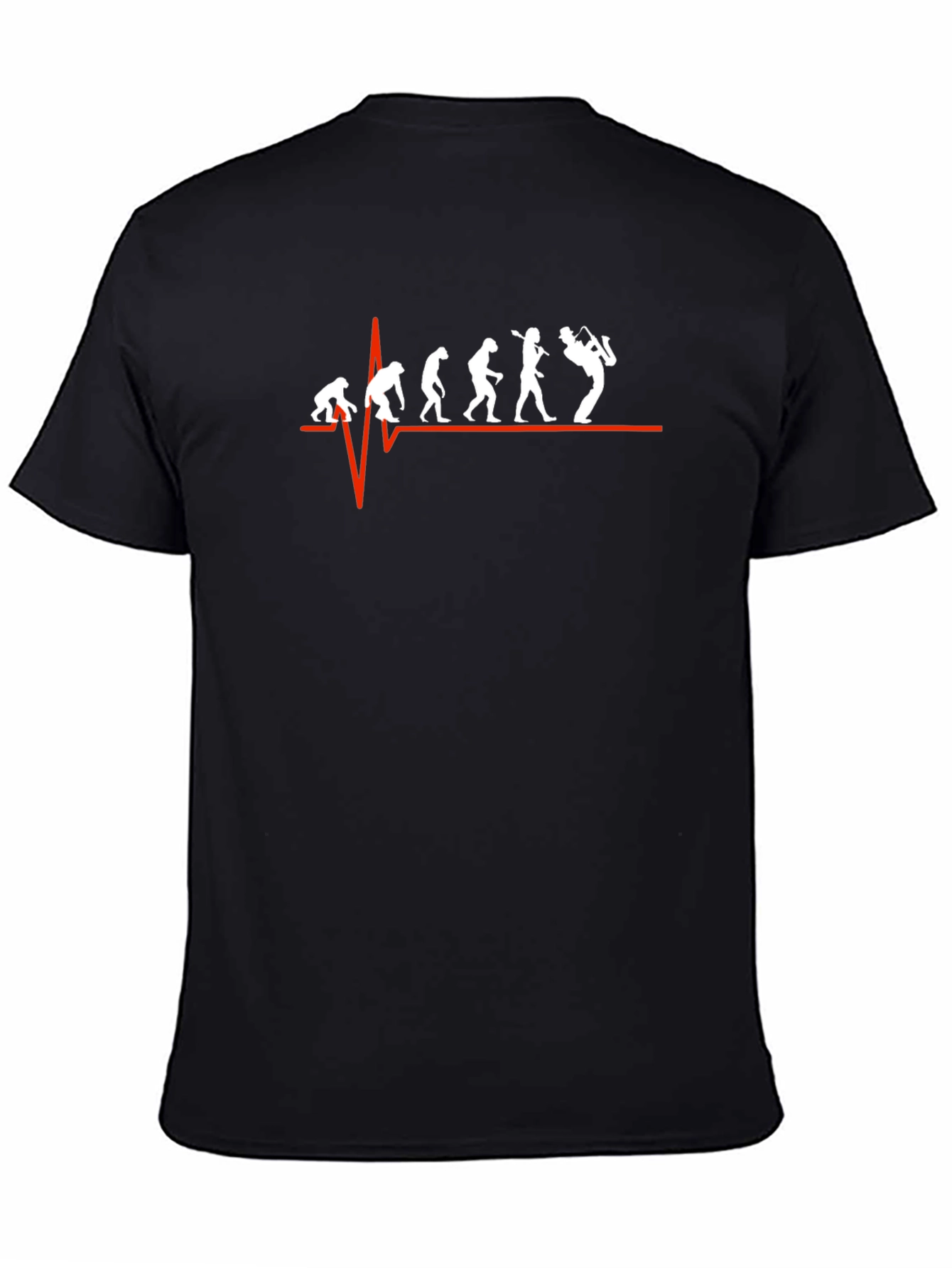 Evolution of Saxophone Player Black T-Shirt
