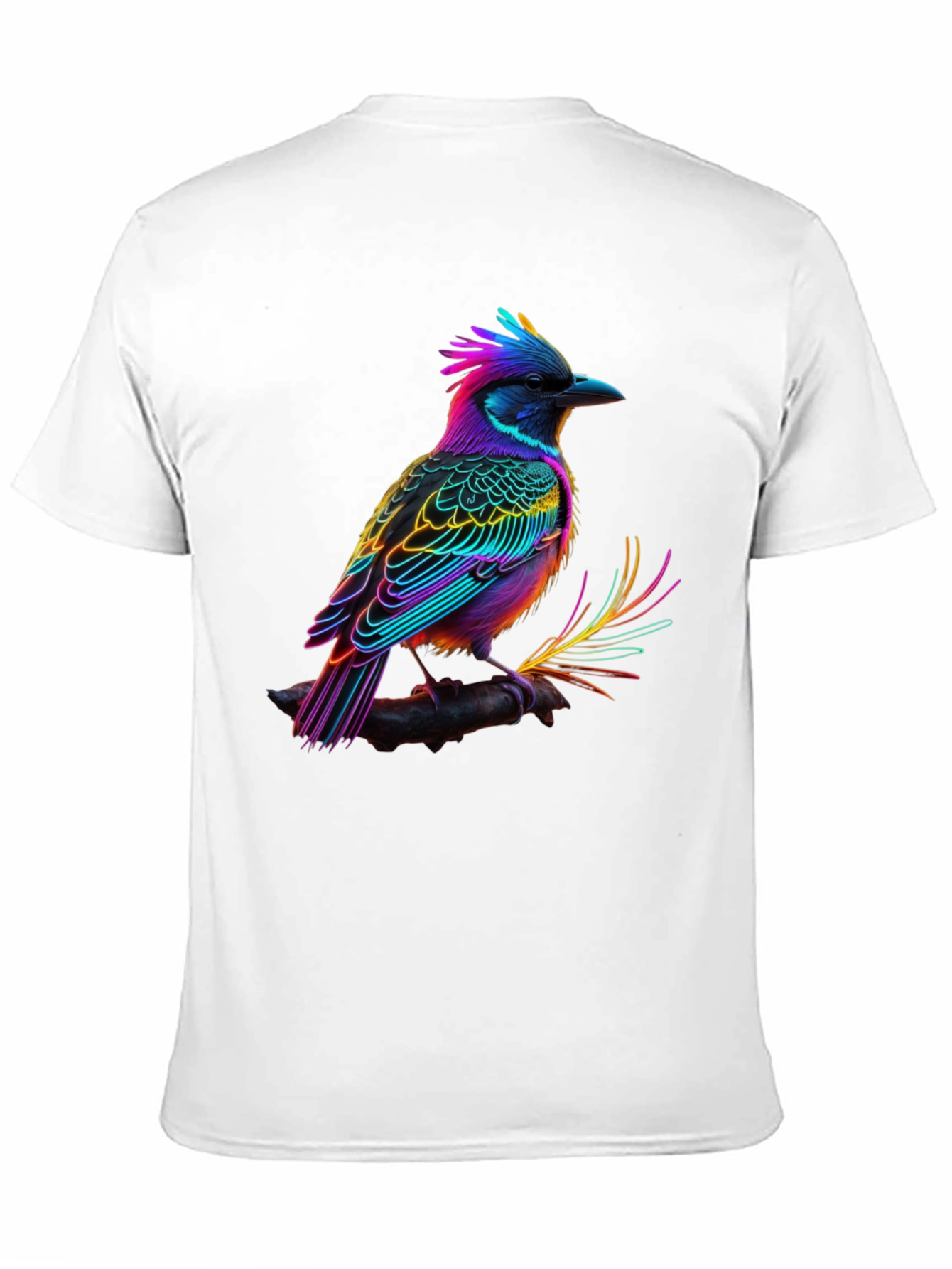 Neon Bird Graphic Tee - Vibrant Black T-Shirt