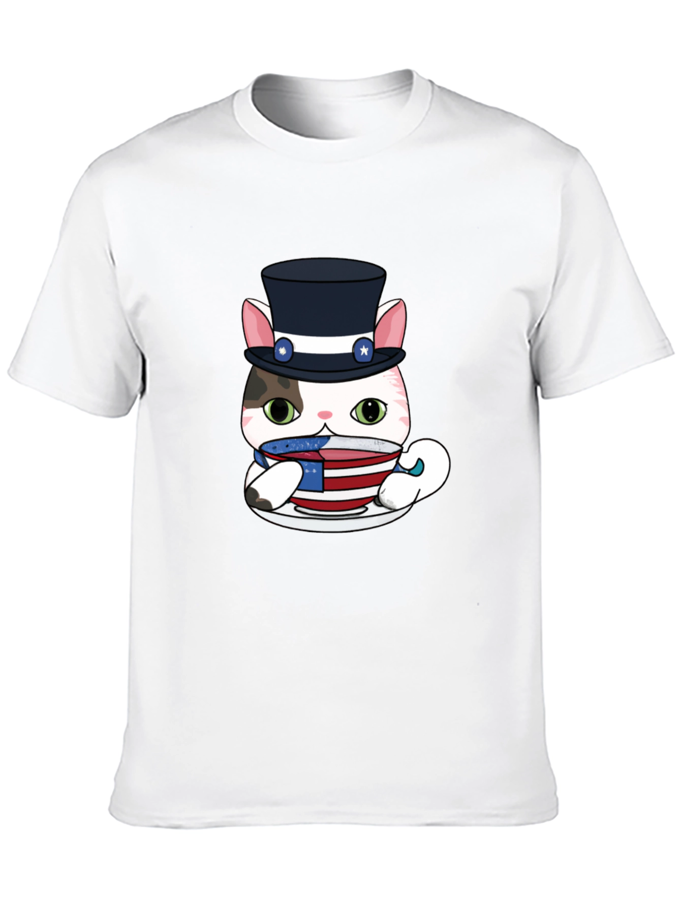 Patriotic Cat T-Shirt - Uncle Sam Style