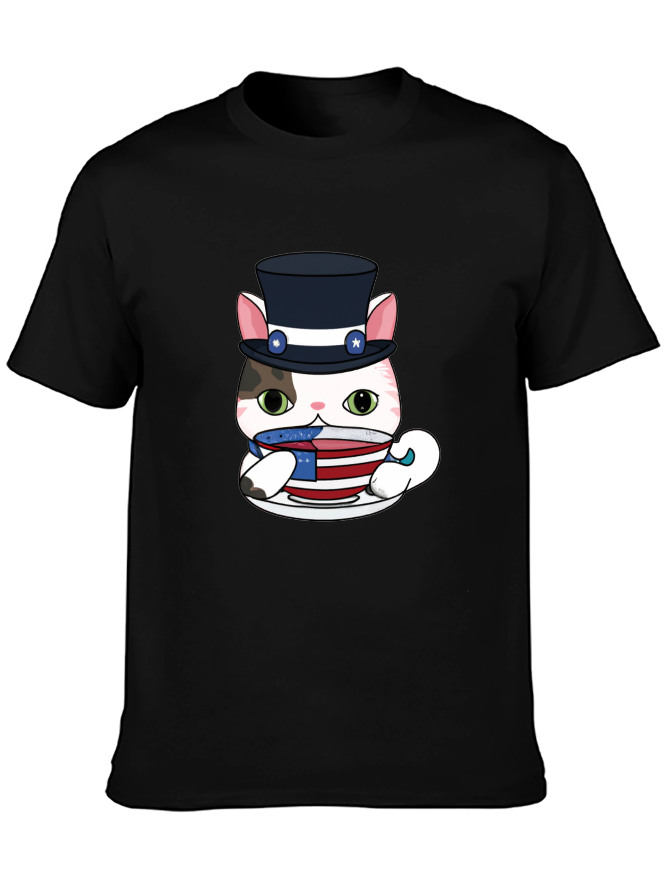 Patriotic Cat T-Shirt - Uncle Sam Style