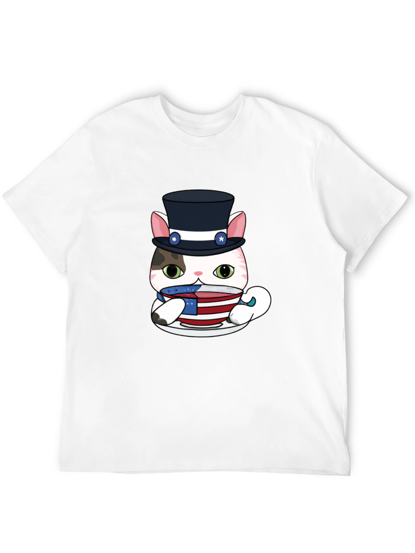 Patriotic Cat T-Shirt - Uncle Sam Style