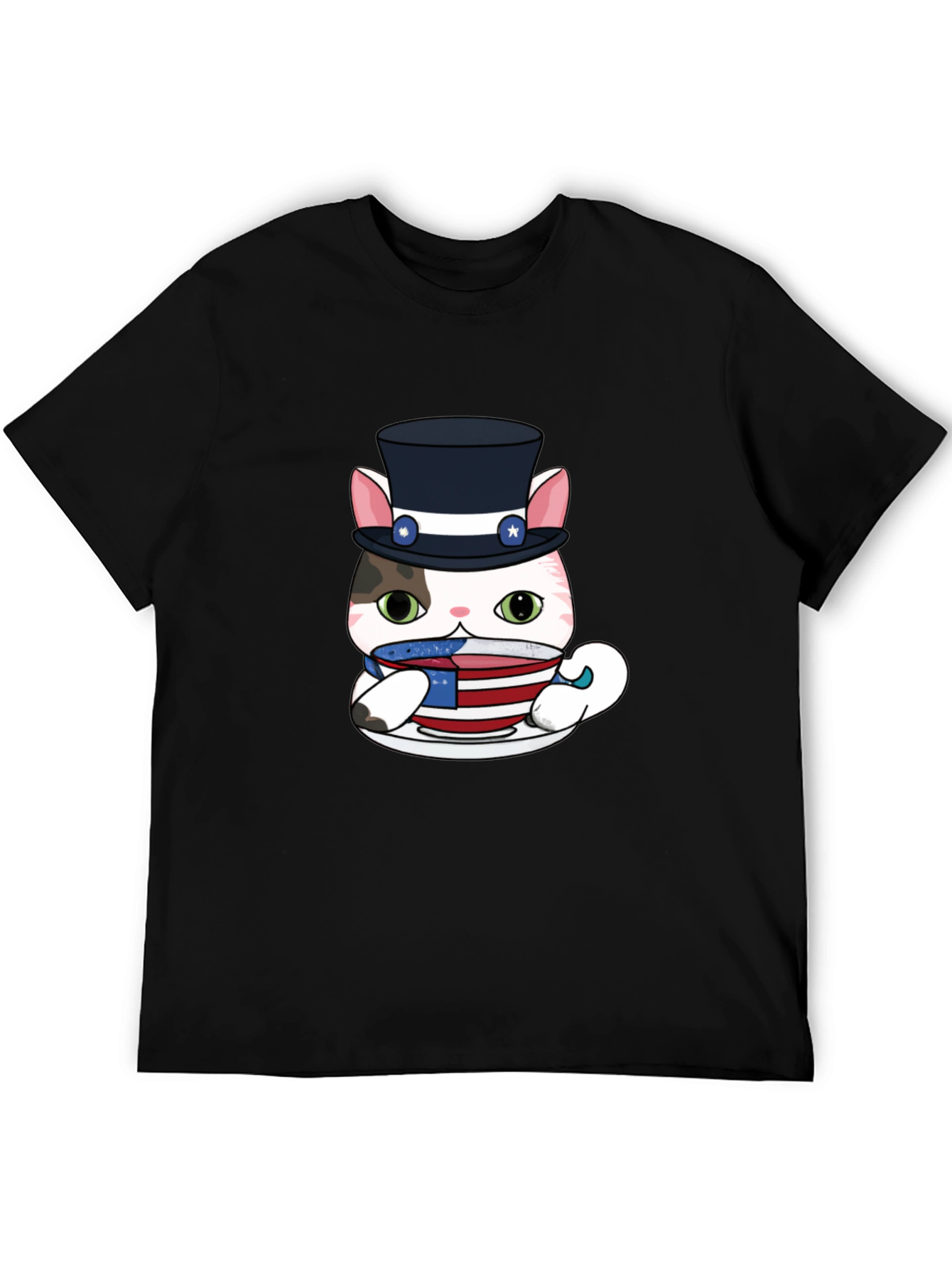 Patriotic Cat T-Shirt - Uncle Sam Style