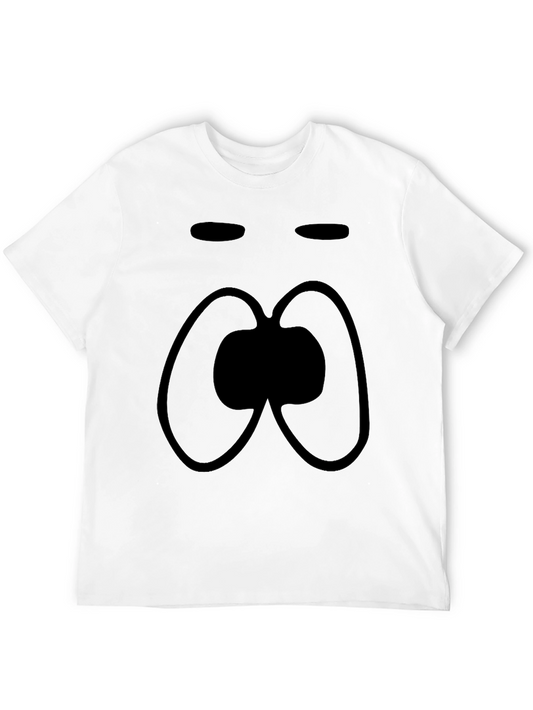 Abstract Face Graphic Tee - Modern Casual Style