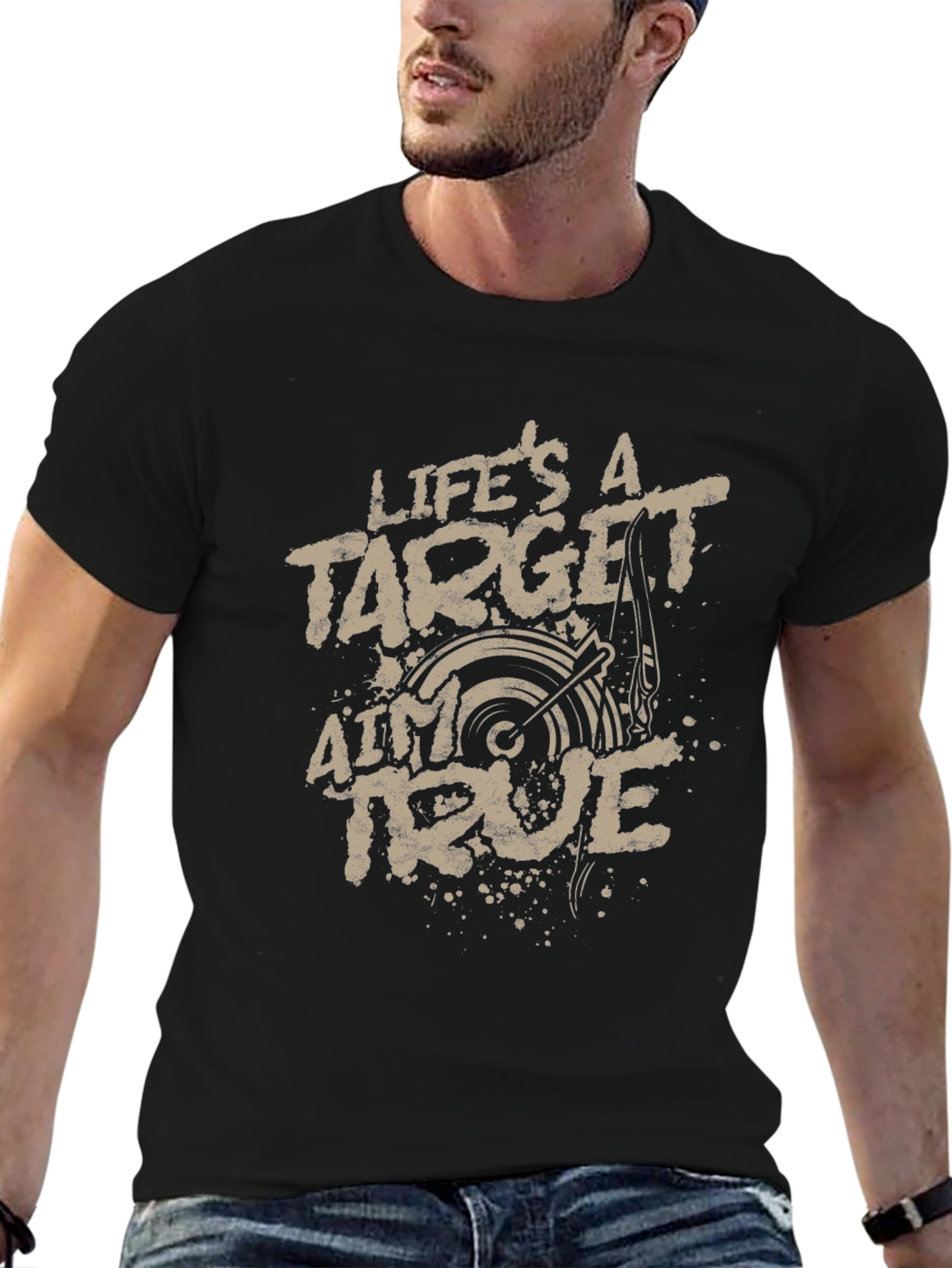 Lifes a Target Aim True Graphic Tee - Mens