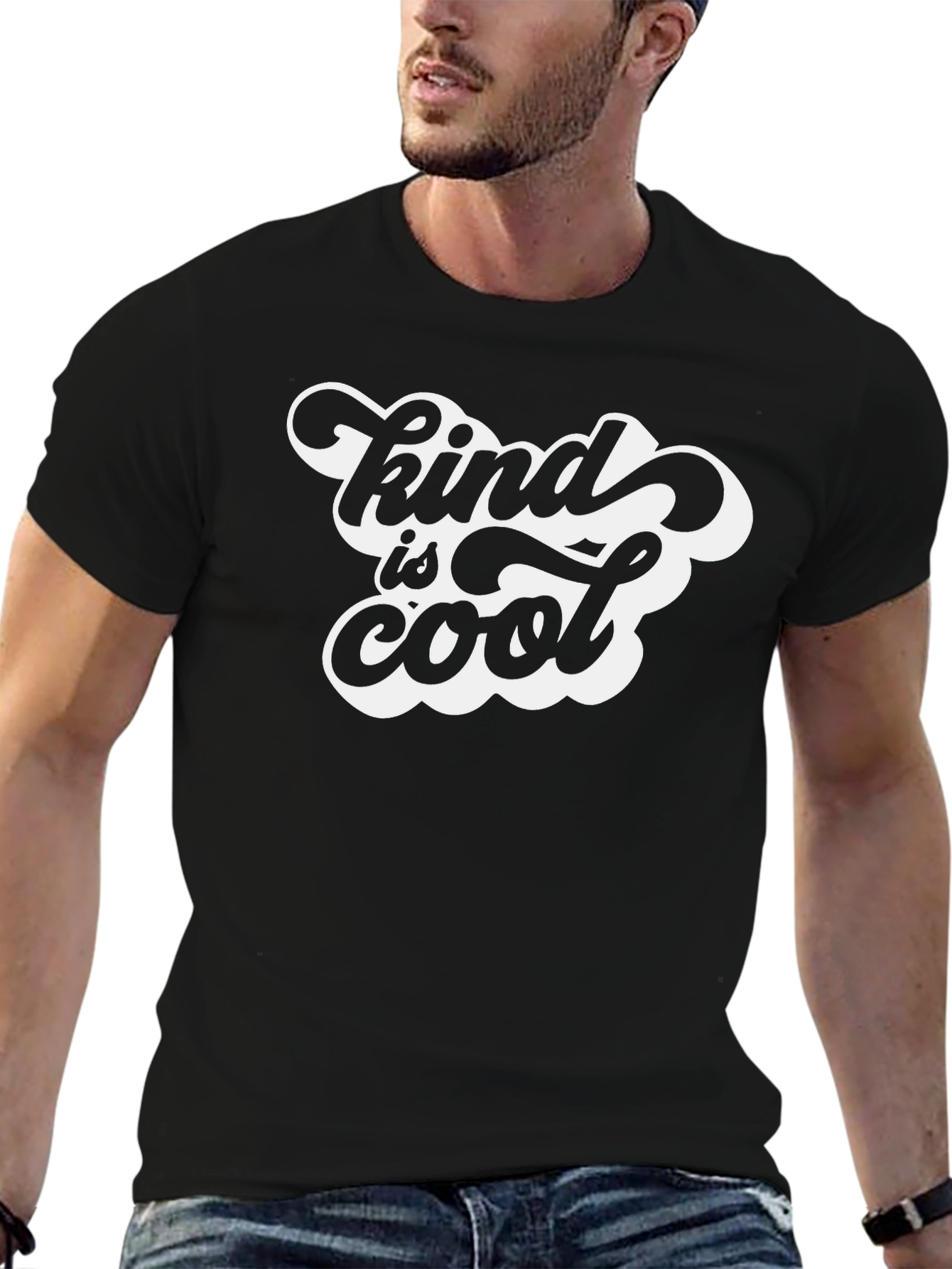 Kind is Cool Graphic Tee - Black Cotton T-Shirt