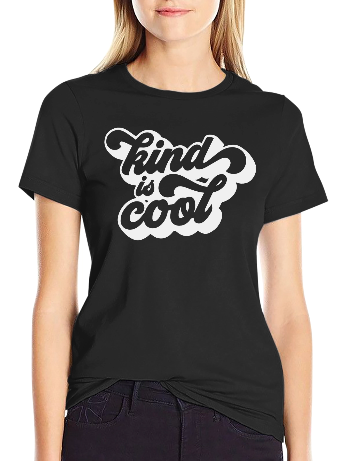 Kind is Cool Graphic Tee - Black Cotton T-Shirt