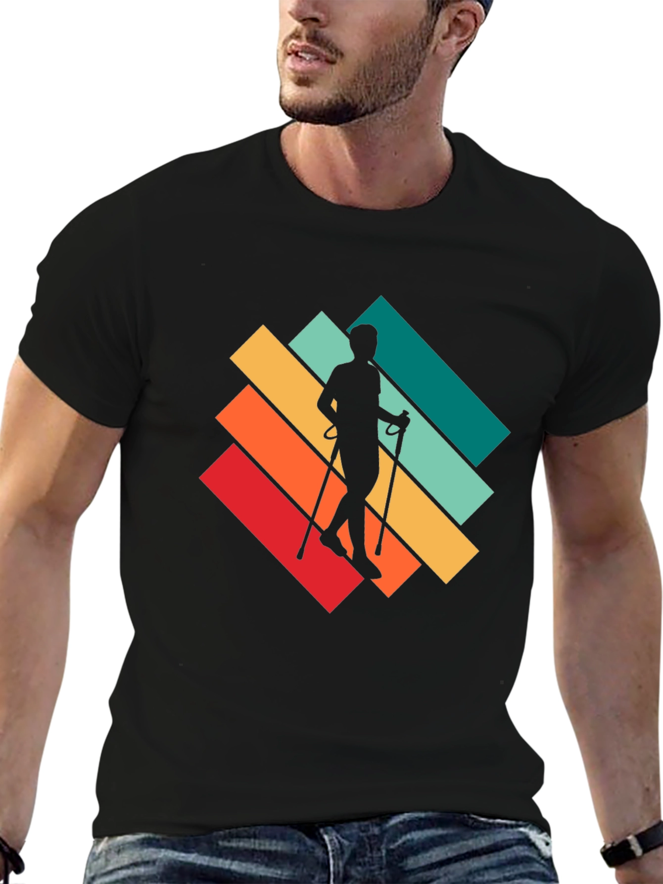 Retro Hiker T-Shirt - Walking Silhouette Design