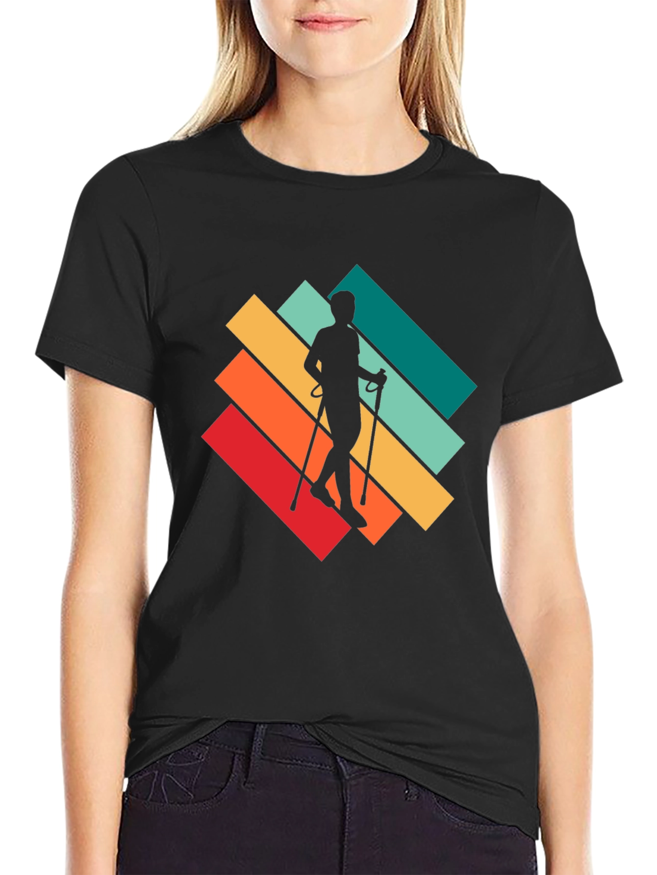 Retro Hiker T-Shirt - Walking Silhouette Design