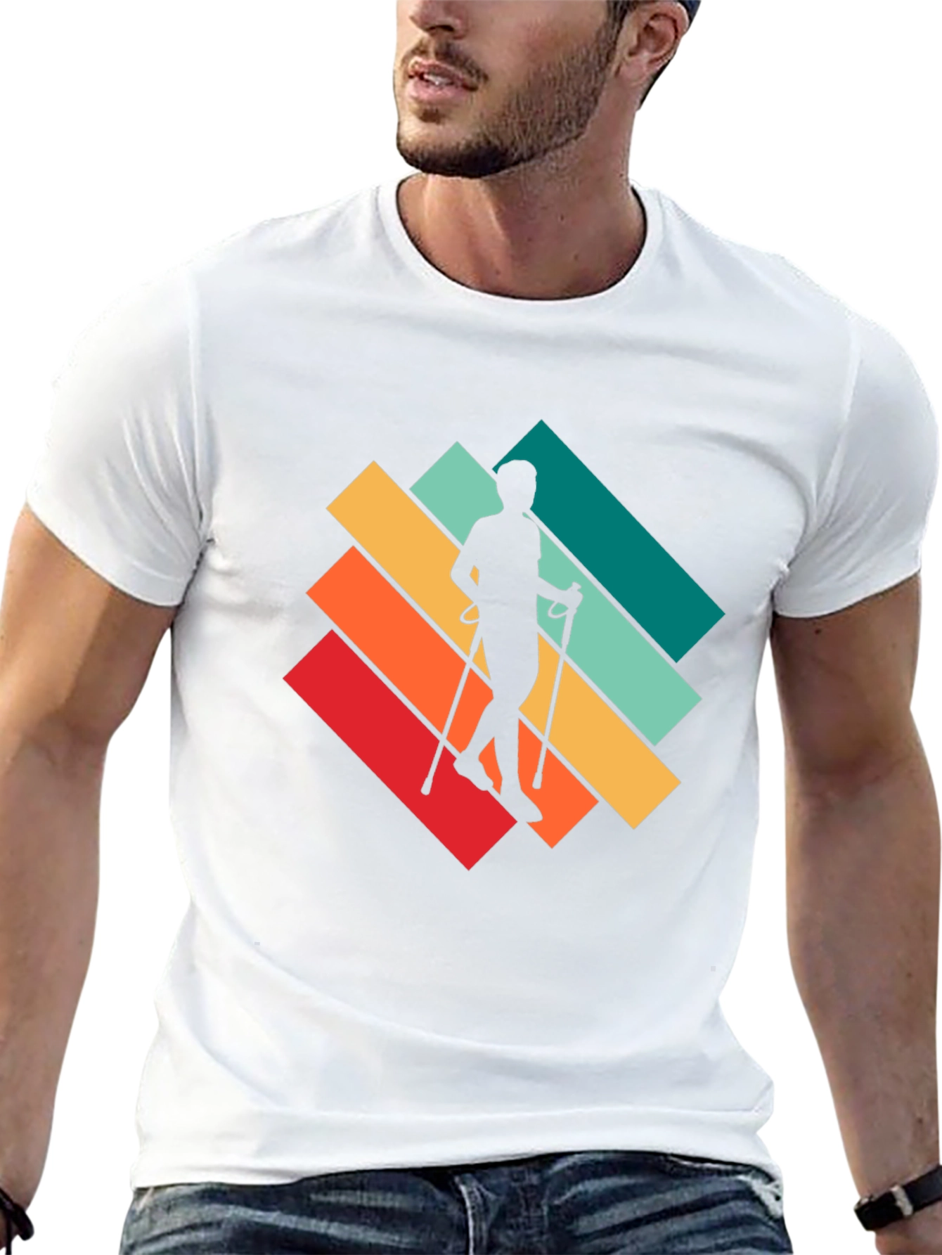 Retro Hiker T-Shirt - Walking Silhouette Design
