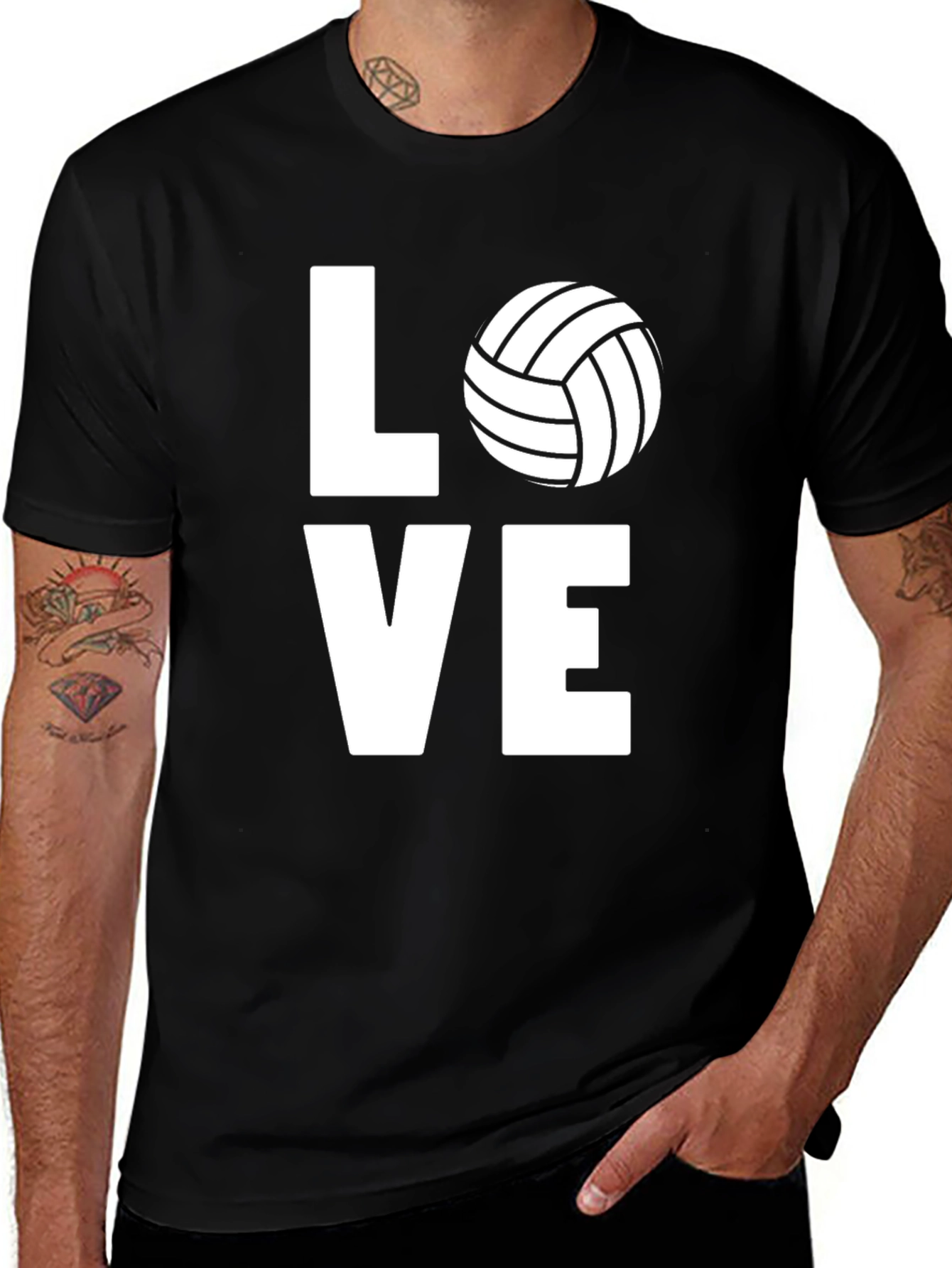 Love Volleyball Graphic Tee - Unisex Black T-Shirt