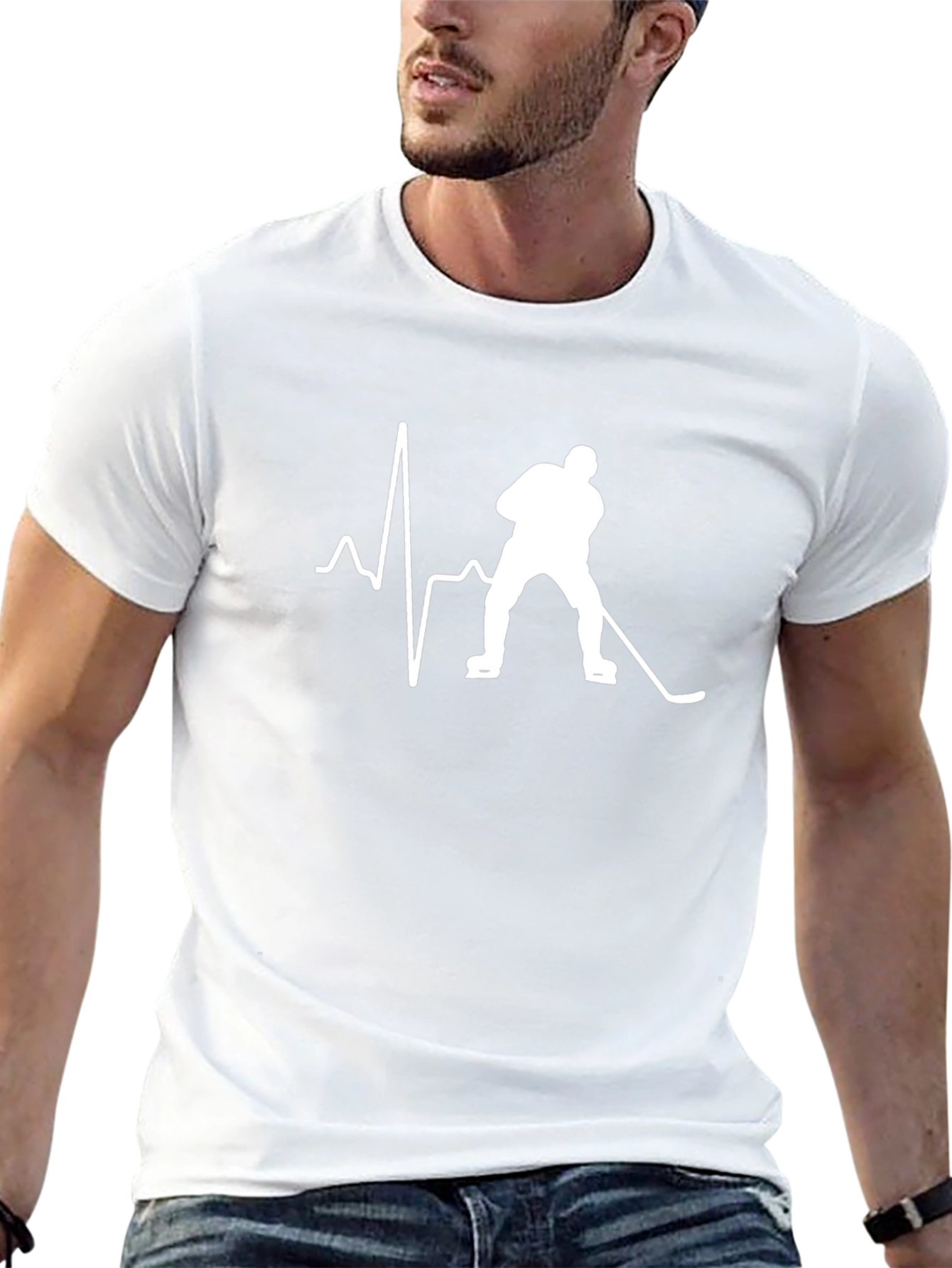 Hockey Heartbeat T-Shirt - Black