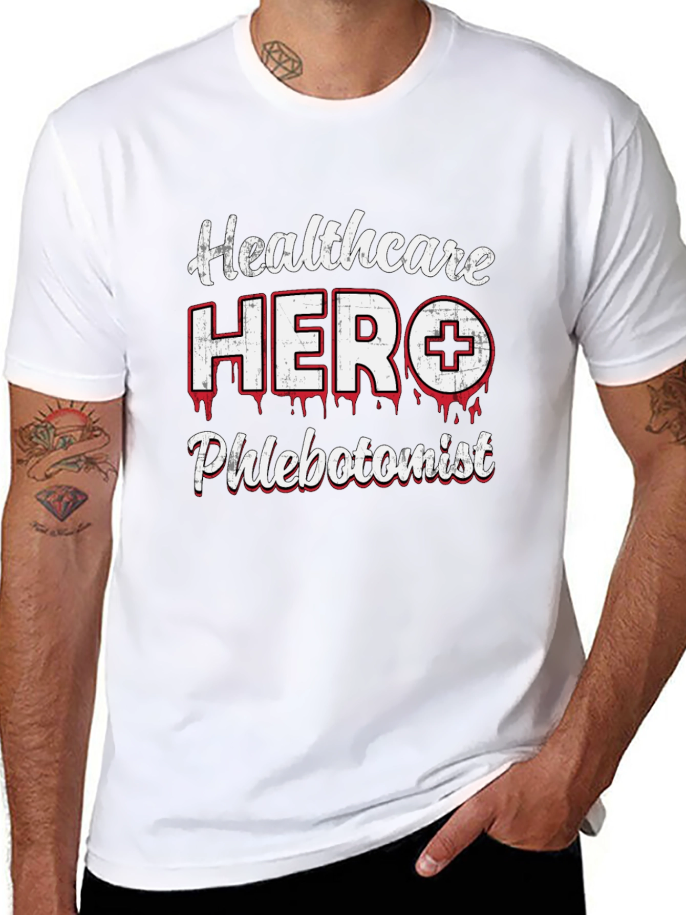 Healthcare Hero Phlebotomist Graphic T-Shirt