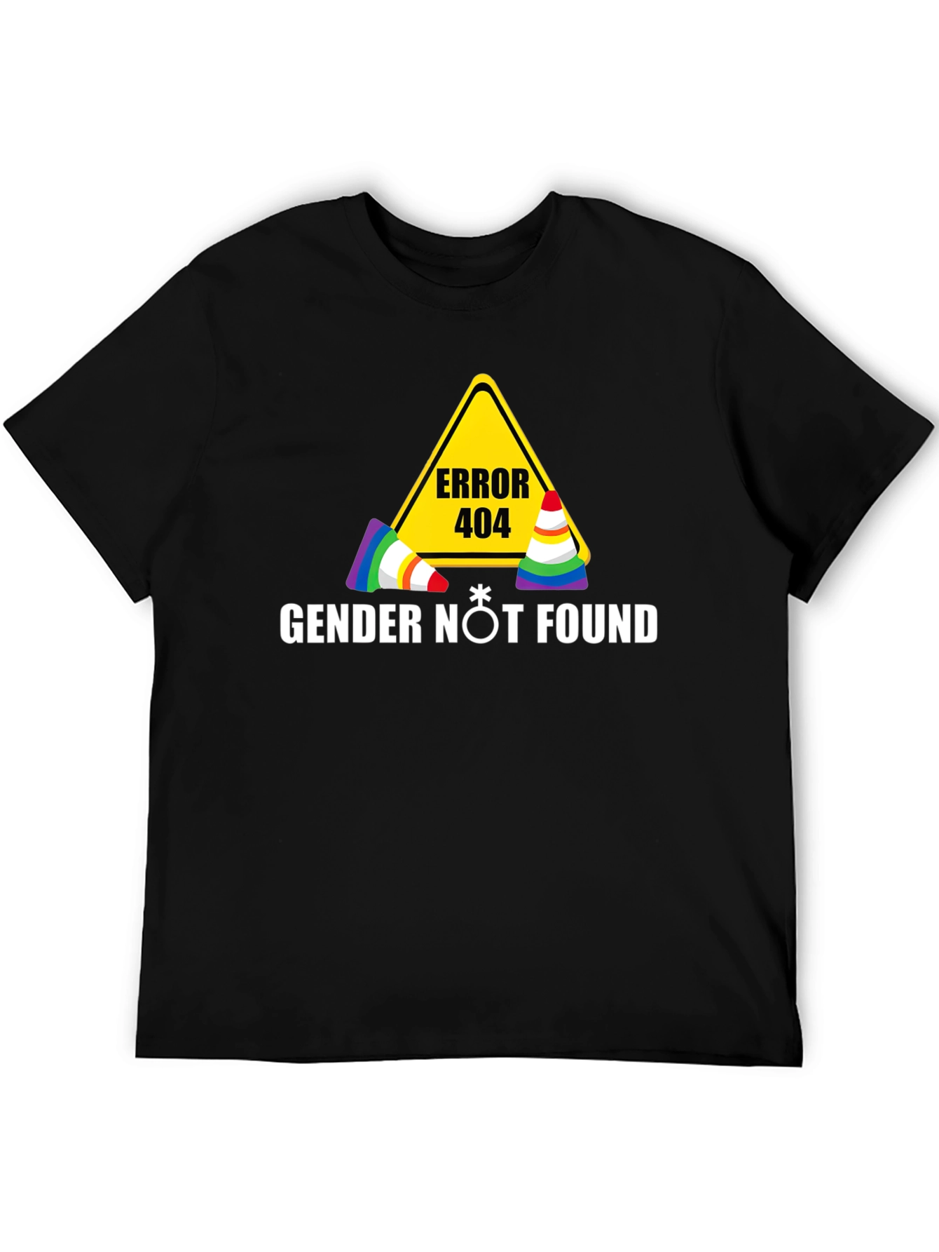 Error 404 Gender Not Found Black T-Shirt