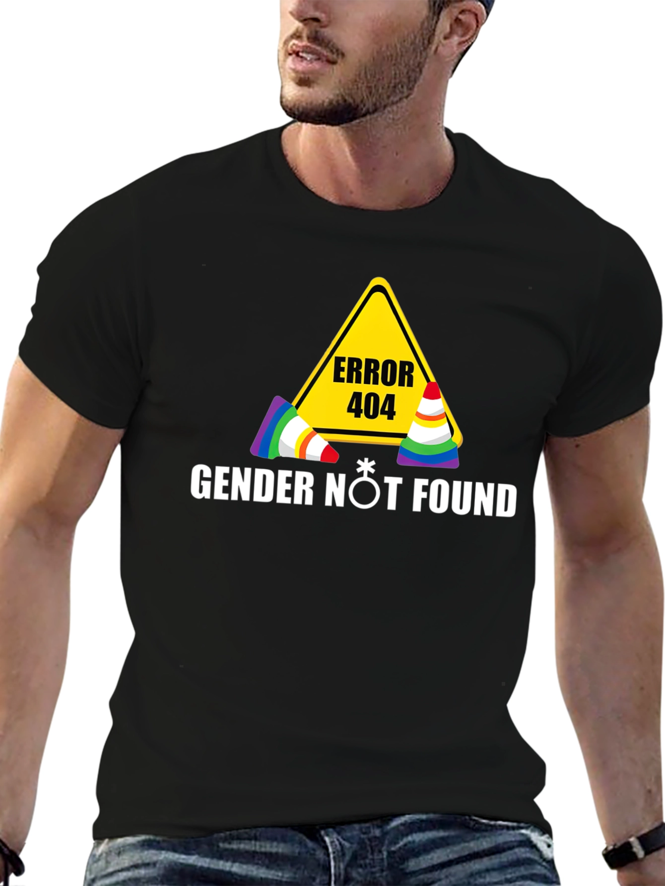 Error 404 Gender Not Found Black T-Shirt