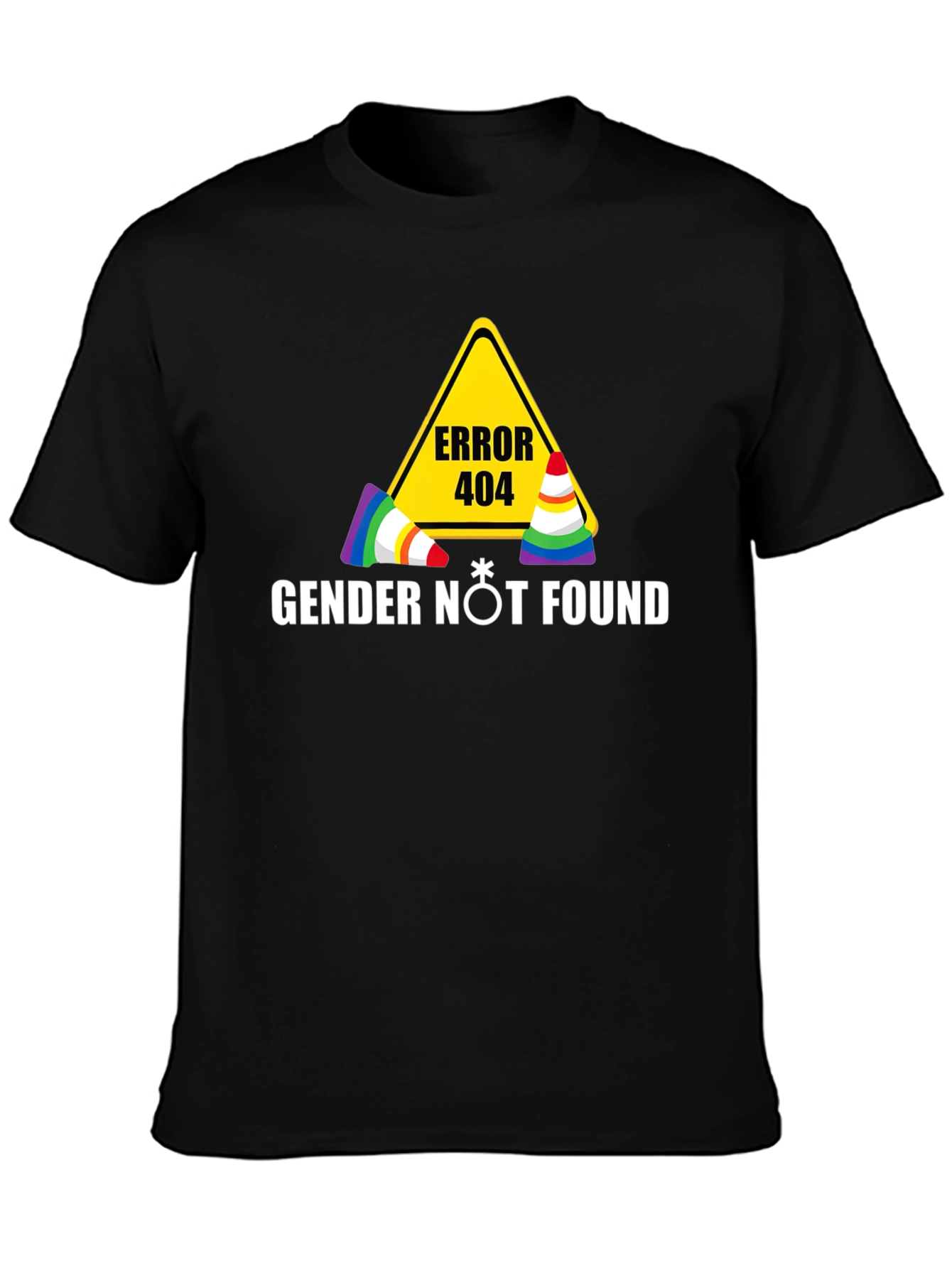 Error 404 Gender Not Found Black T-Shirt