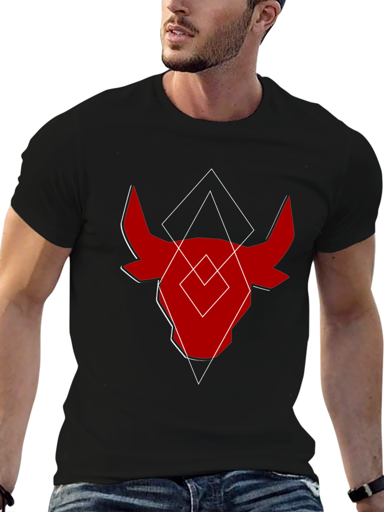 Abstract Bull Graphic Tee - Modern Menswear