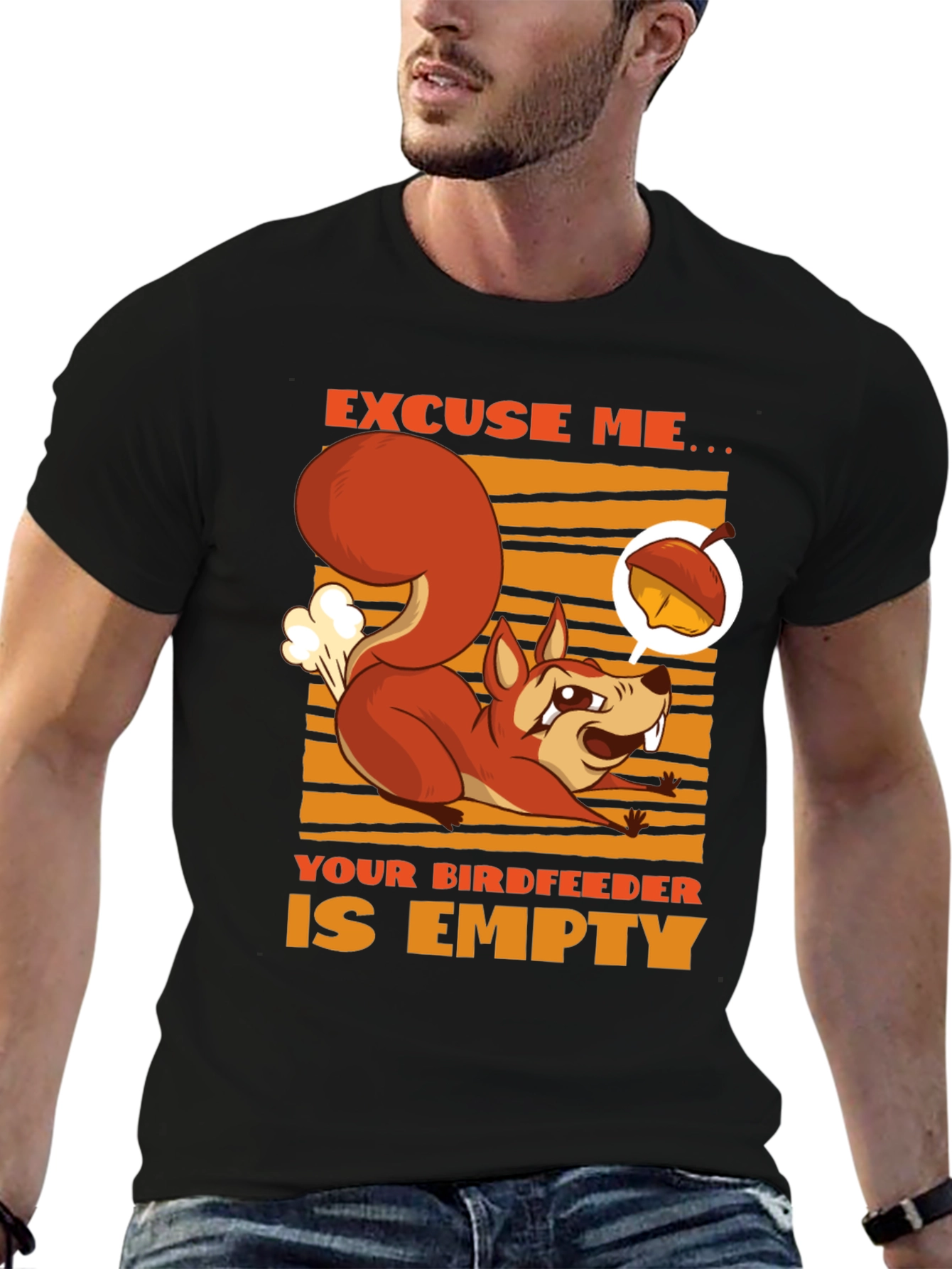 Funny Squirrel T-Shirt - Empty Birdfeeder Design