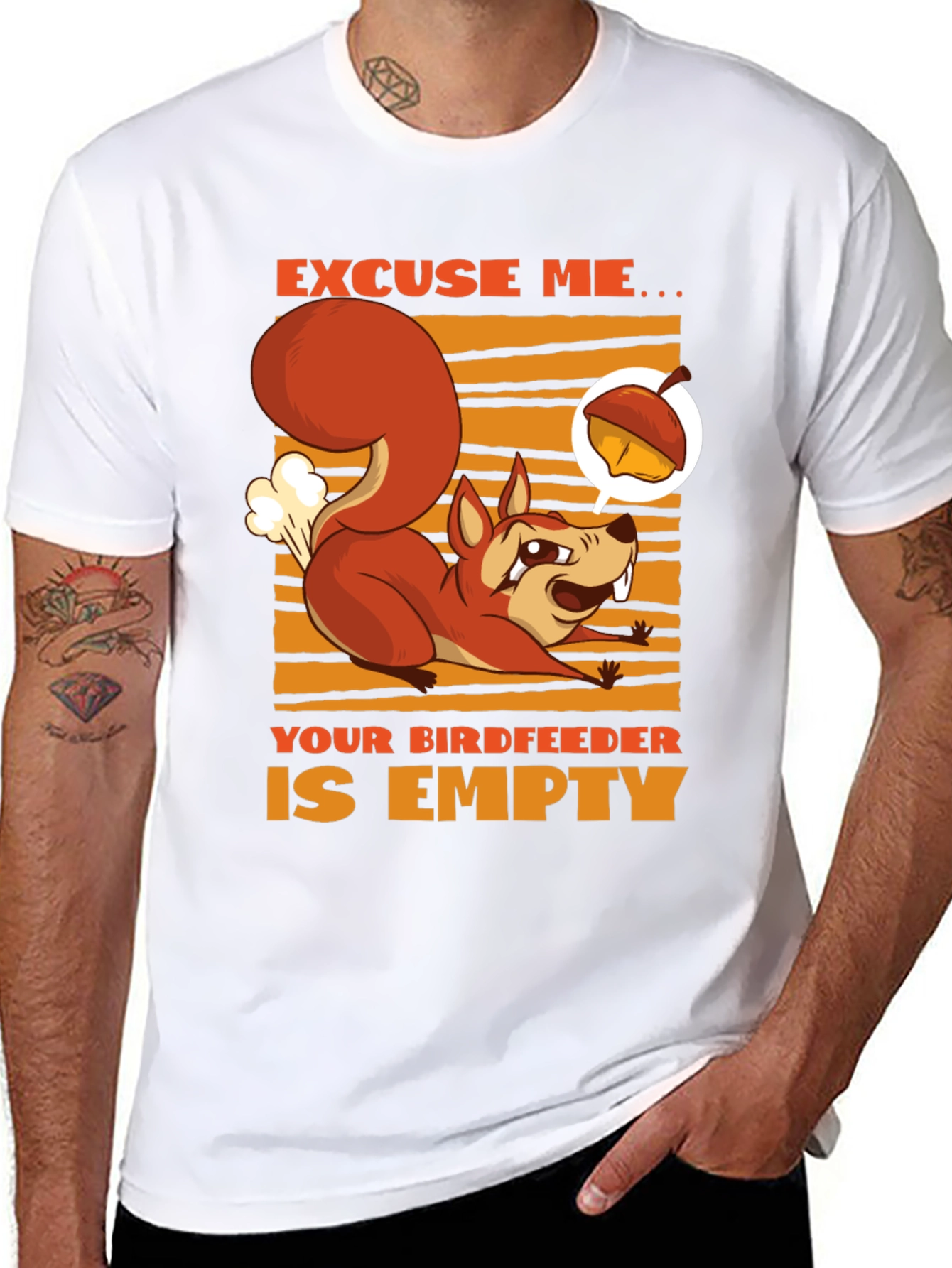 Funny Squirrel T-Shirt - Empty Birdfeeder Design