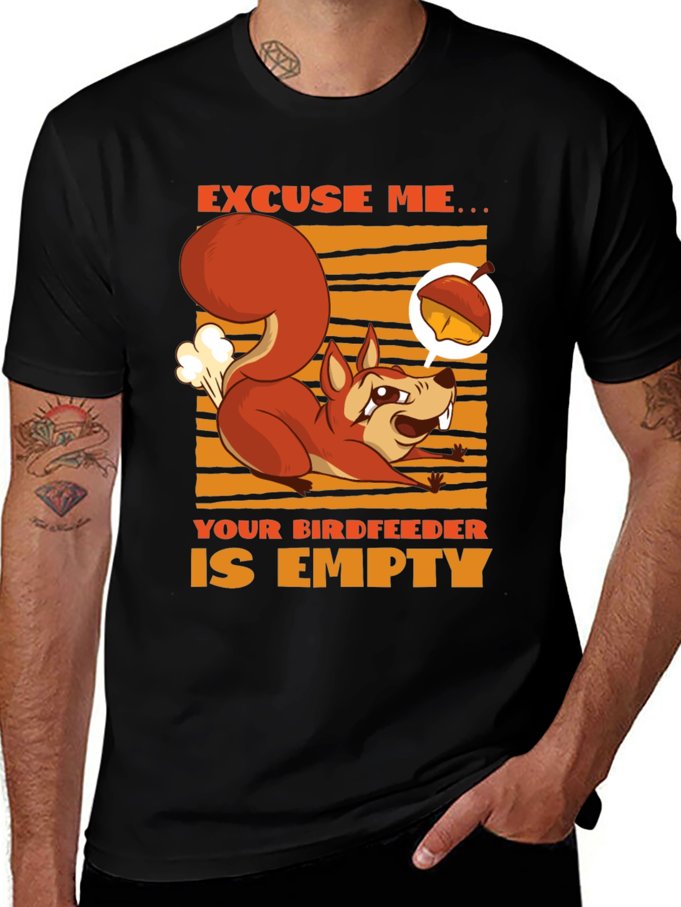 Funny Squirrel T-Shirt - Empty Birdfeeder Design