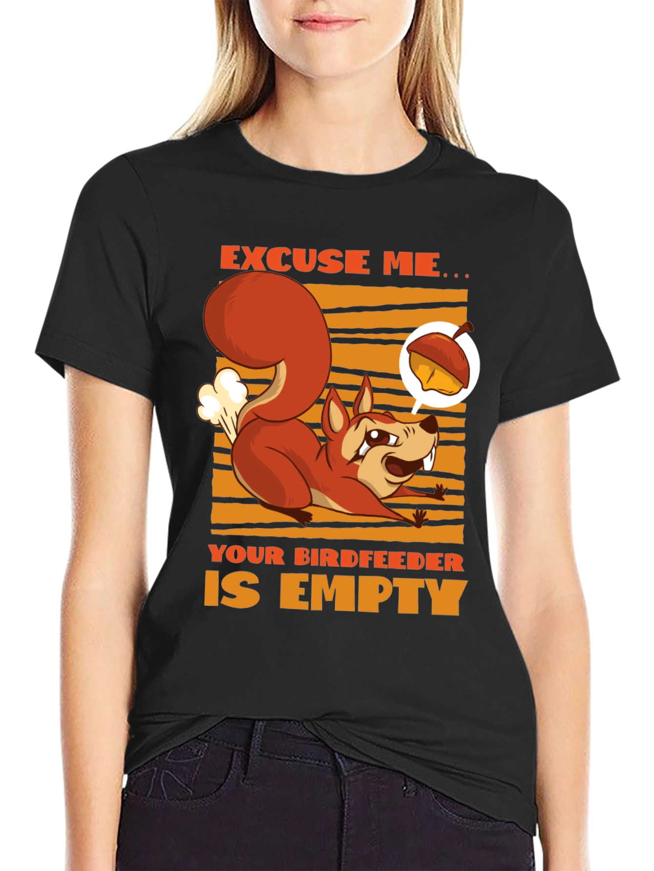 Funny Squirrel T-Shirt - Empty Birdfeeder Design