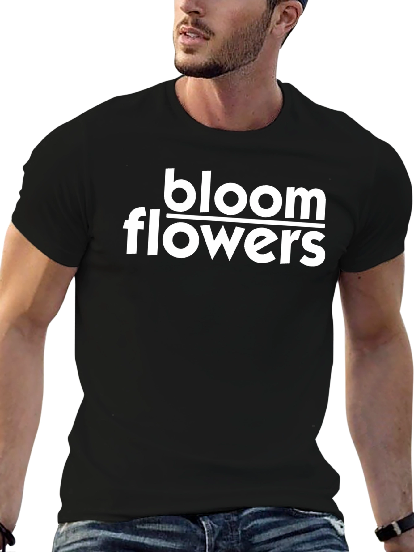 Bloom Flowers Graphic Tee - Stylish Black T-Shirt