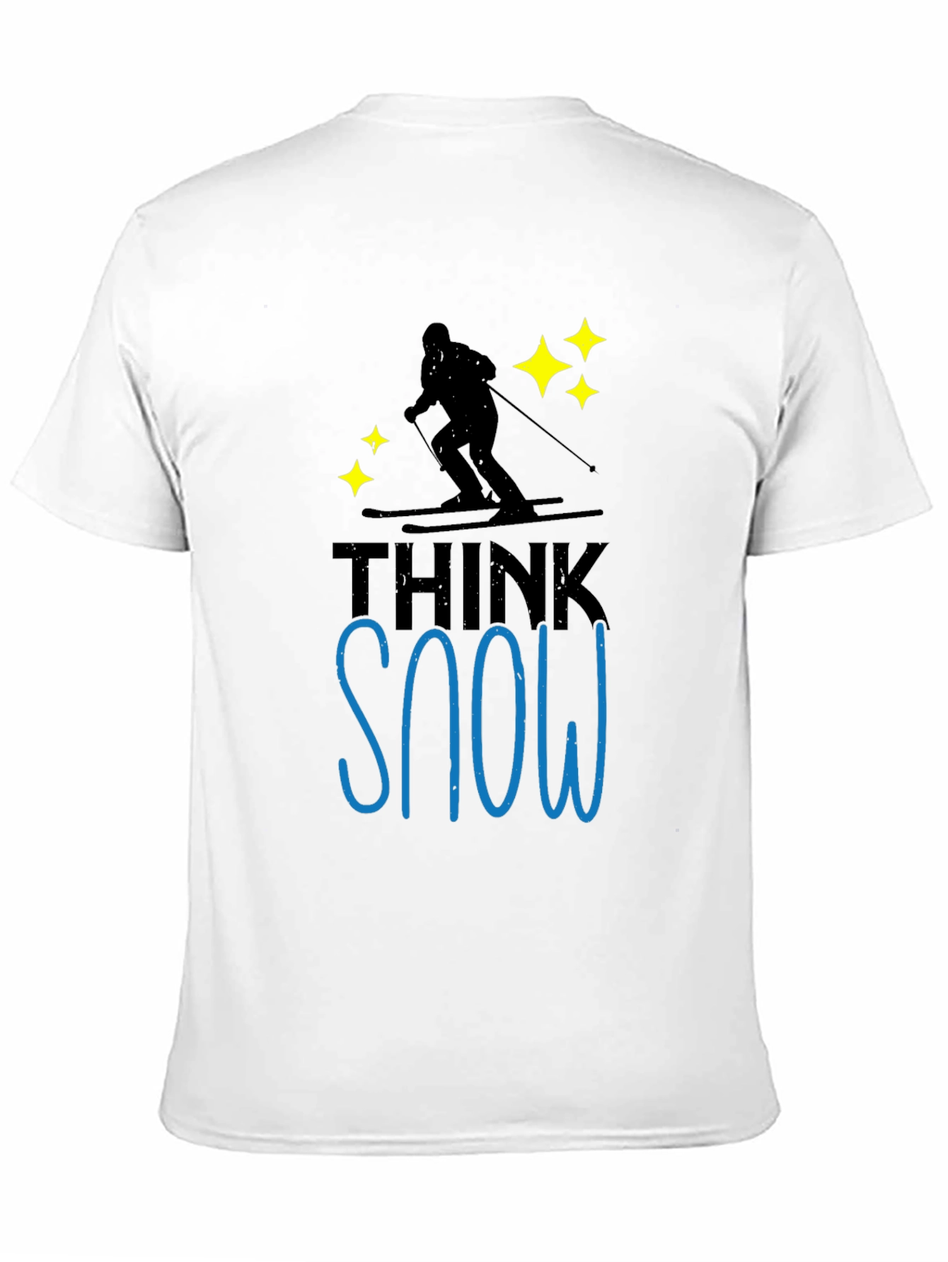 Think Snow Black T-Shirt Skiing Winter