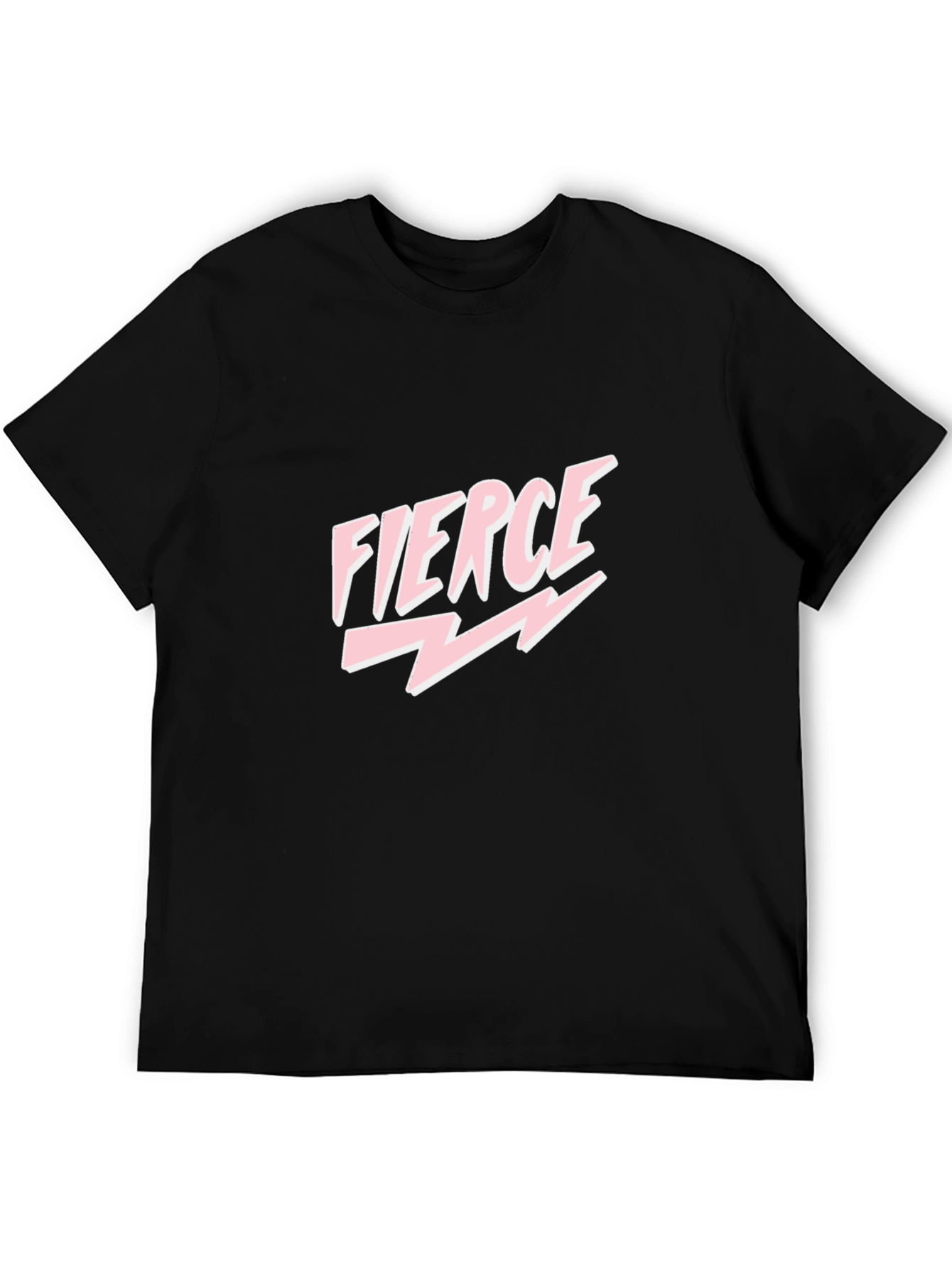 Fierce Graphic Print Tee - Black Cotton Blend Unisex