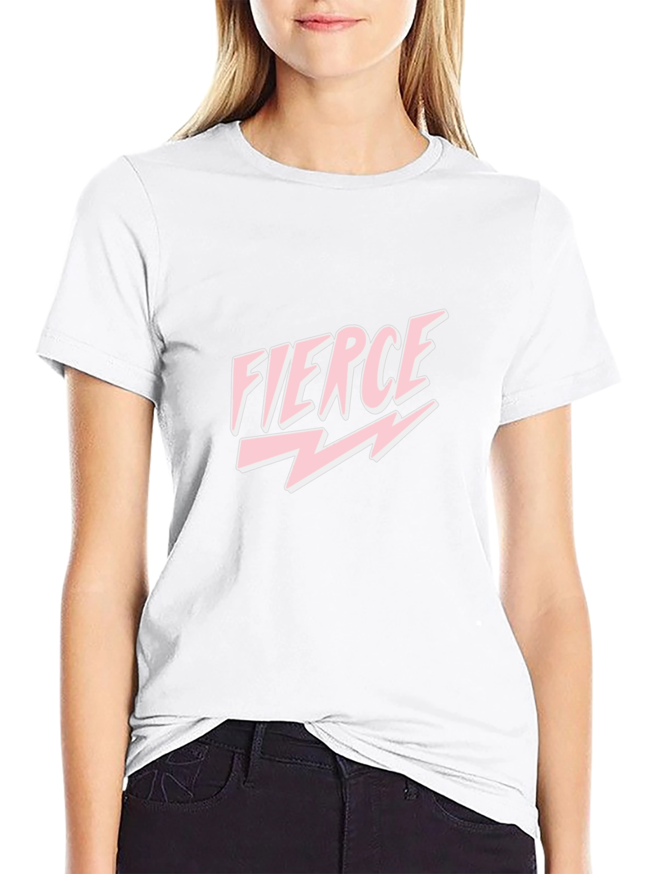 Fierce Graphic Print Tee - Black Cotton Blend Unisex