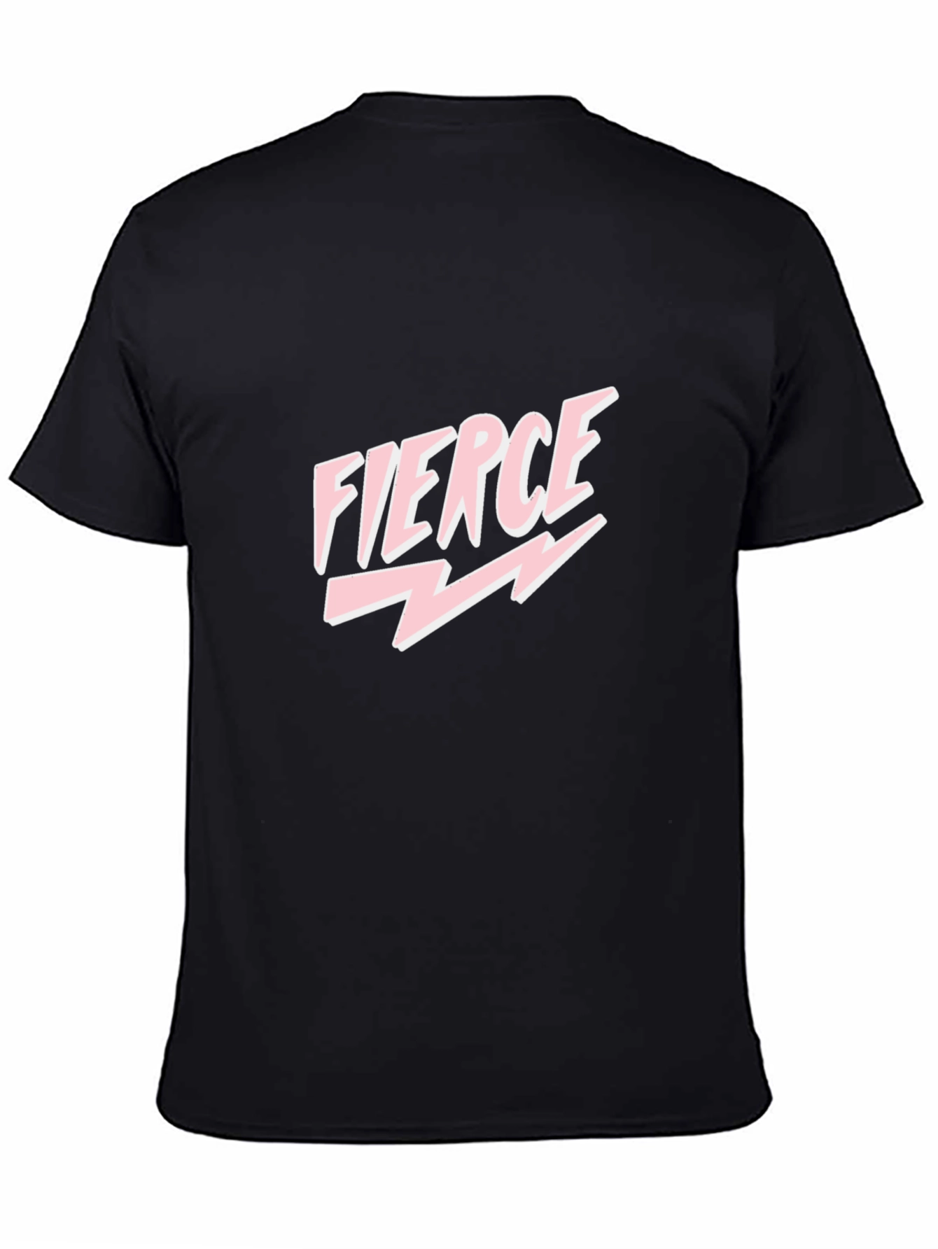 Fierce Graphic Print Tee - Black Cotton Blend Unisex