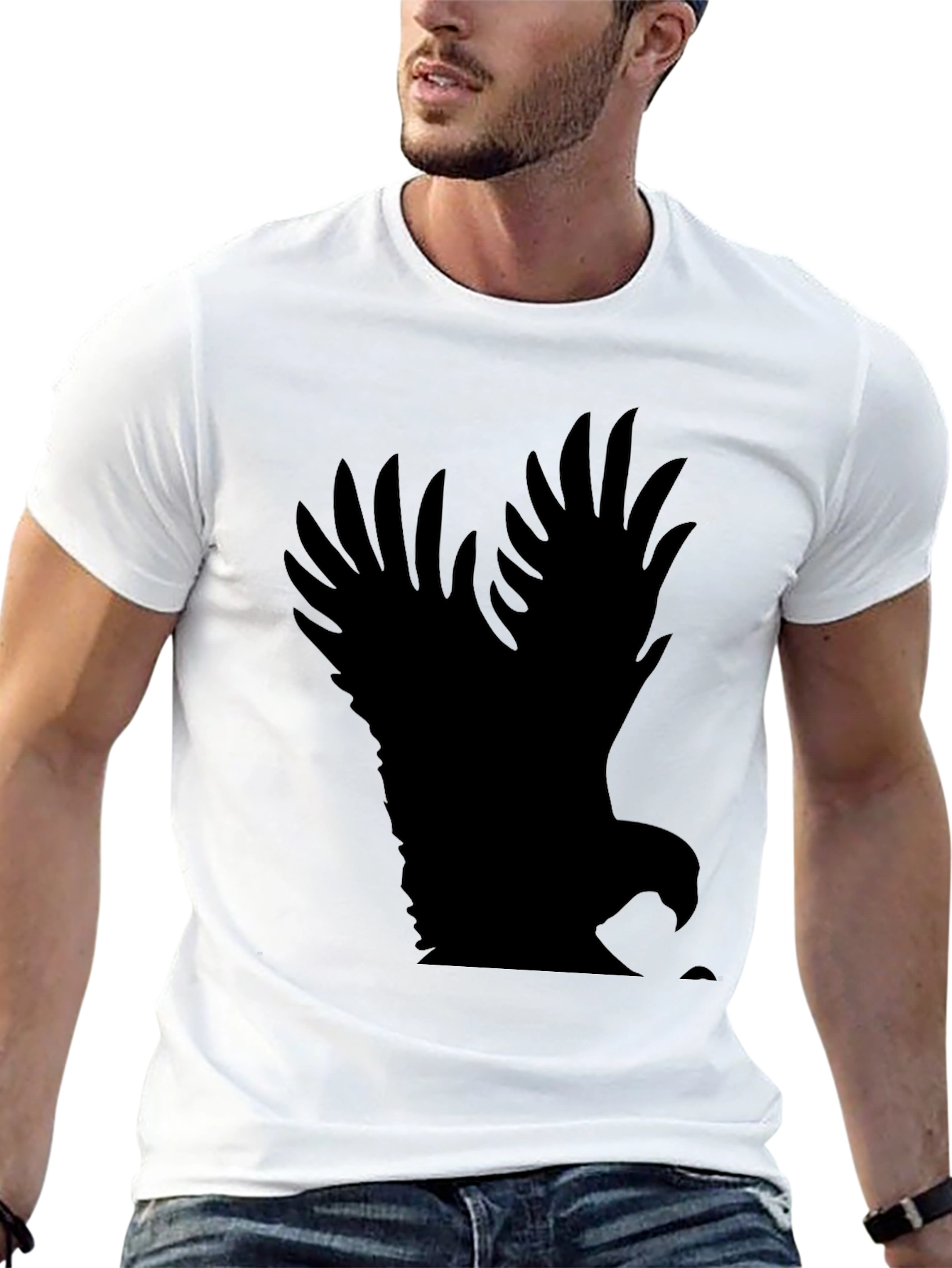 Mens Black Eagle Graphic Tee